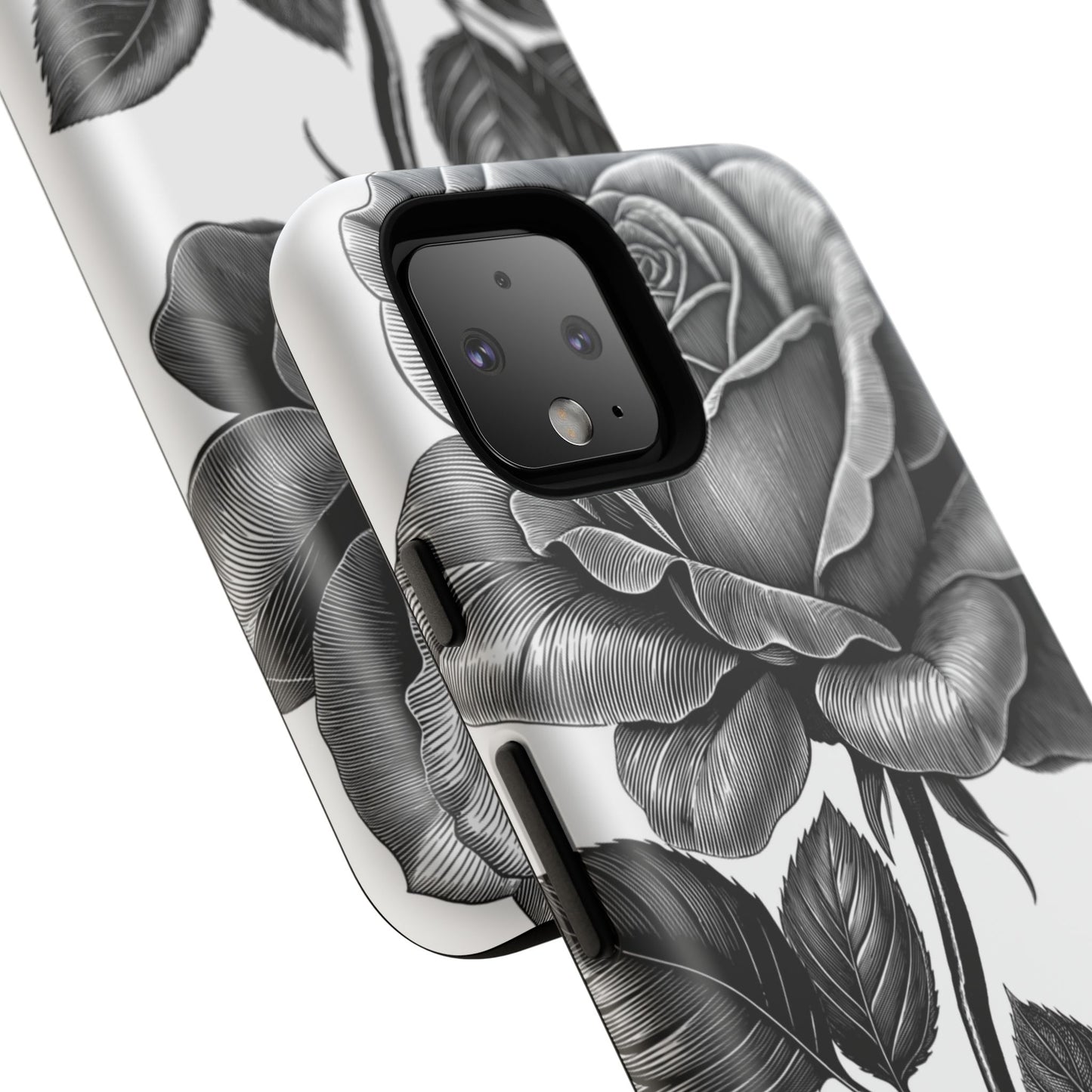 Elegant Floral Phone Case - Tough Cases, Black Rose Design, Floral Phone Cover, Stylish Phone Accessory, Gift for Her, Mother's Day