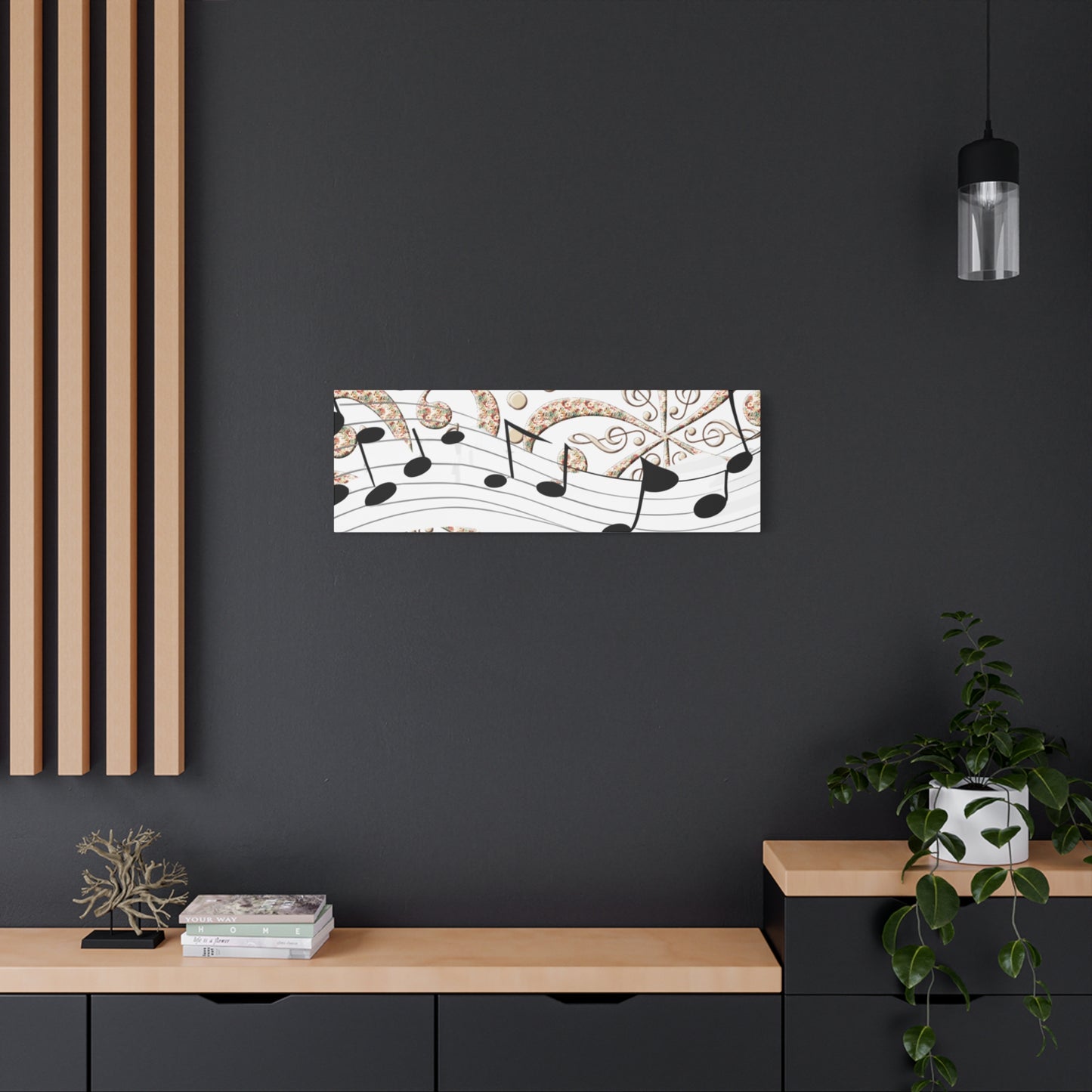 Musical Note Canvas Art, Floral Decor for Home, Music Lover Gift, Wall Art for Musicians, Unique Gift Idea