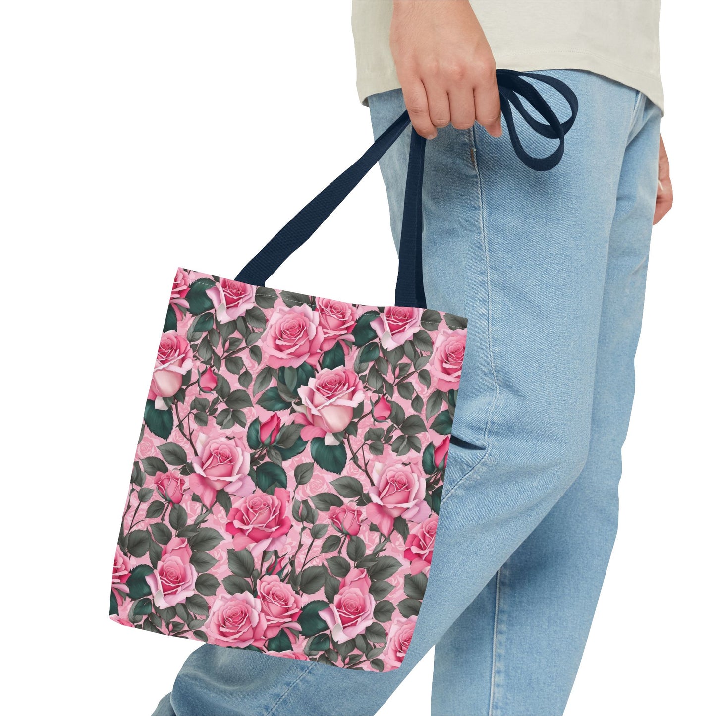 Pretty Pink Floral Tote Bag, Stylish Reusable Bag, Shopping Tote, Gift for Her, Eco-Friendly, Mother's Day Gift