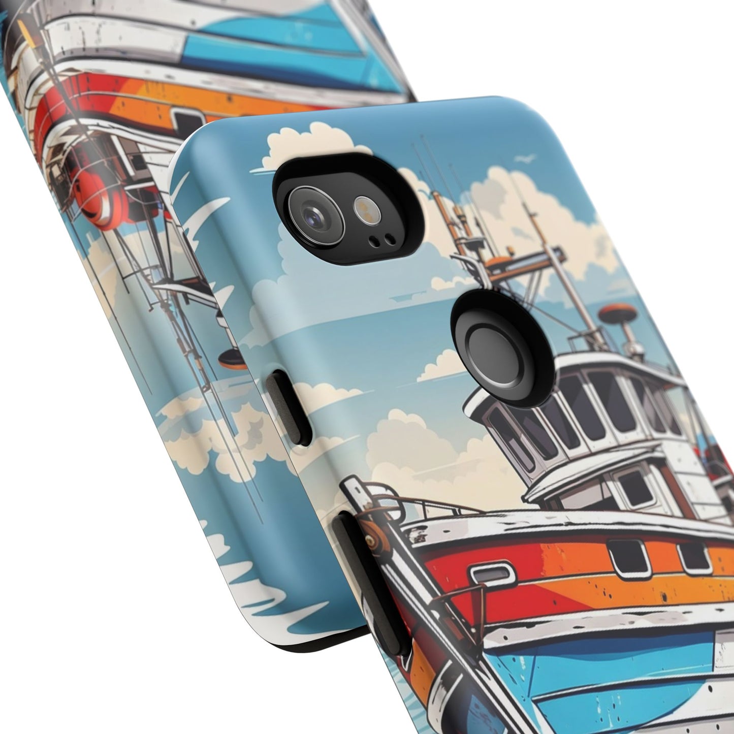 Colorful Fishing Boat Phone Case | Nautical Gift, Marine Design, Coastal Aesthetic, Summer Vibes, Sea Lover's Accessory