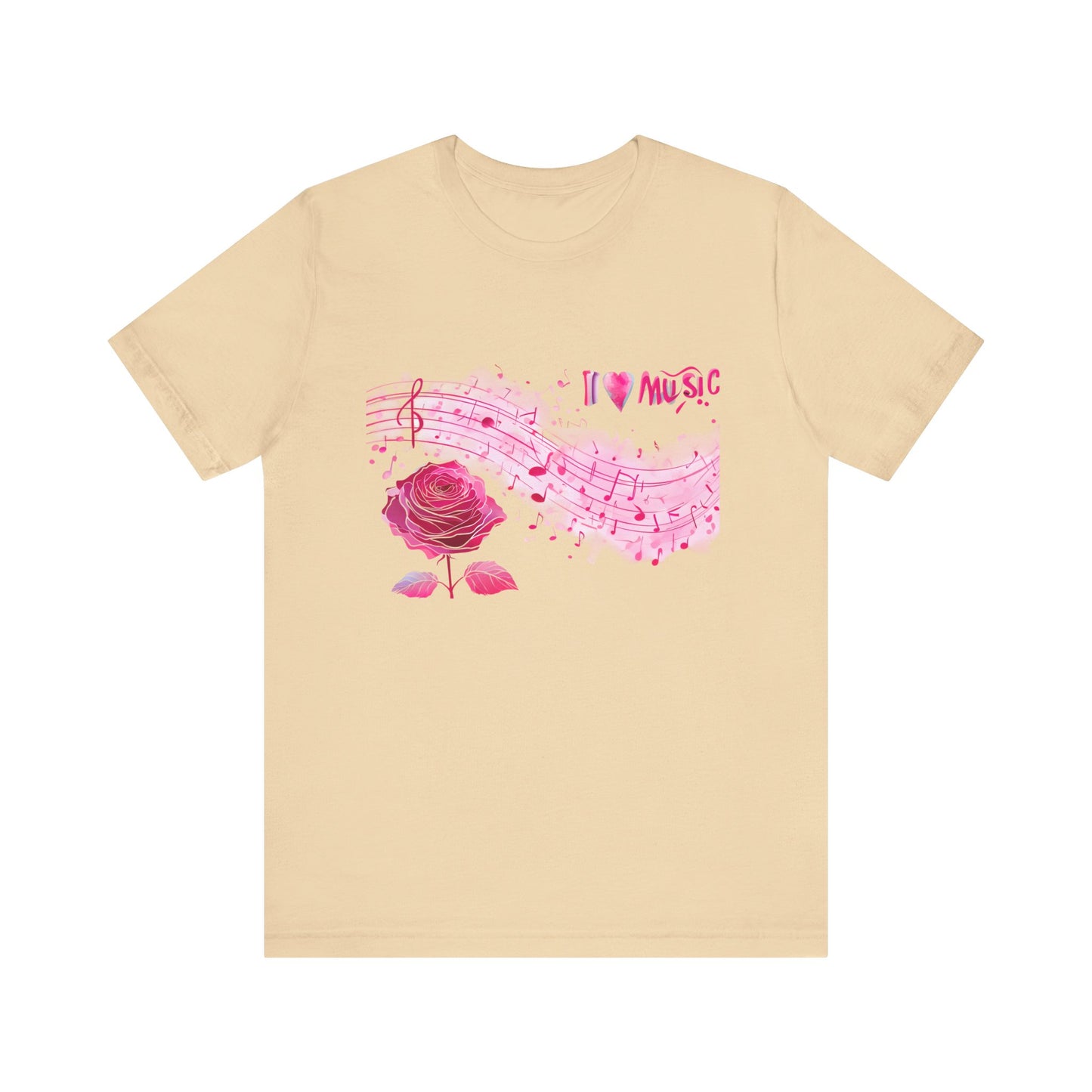 I Love Music Tee, Music Lover Shirt, Floral Music Notes Top