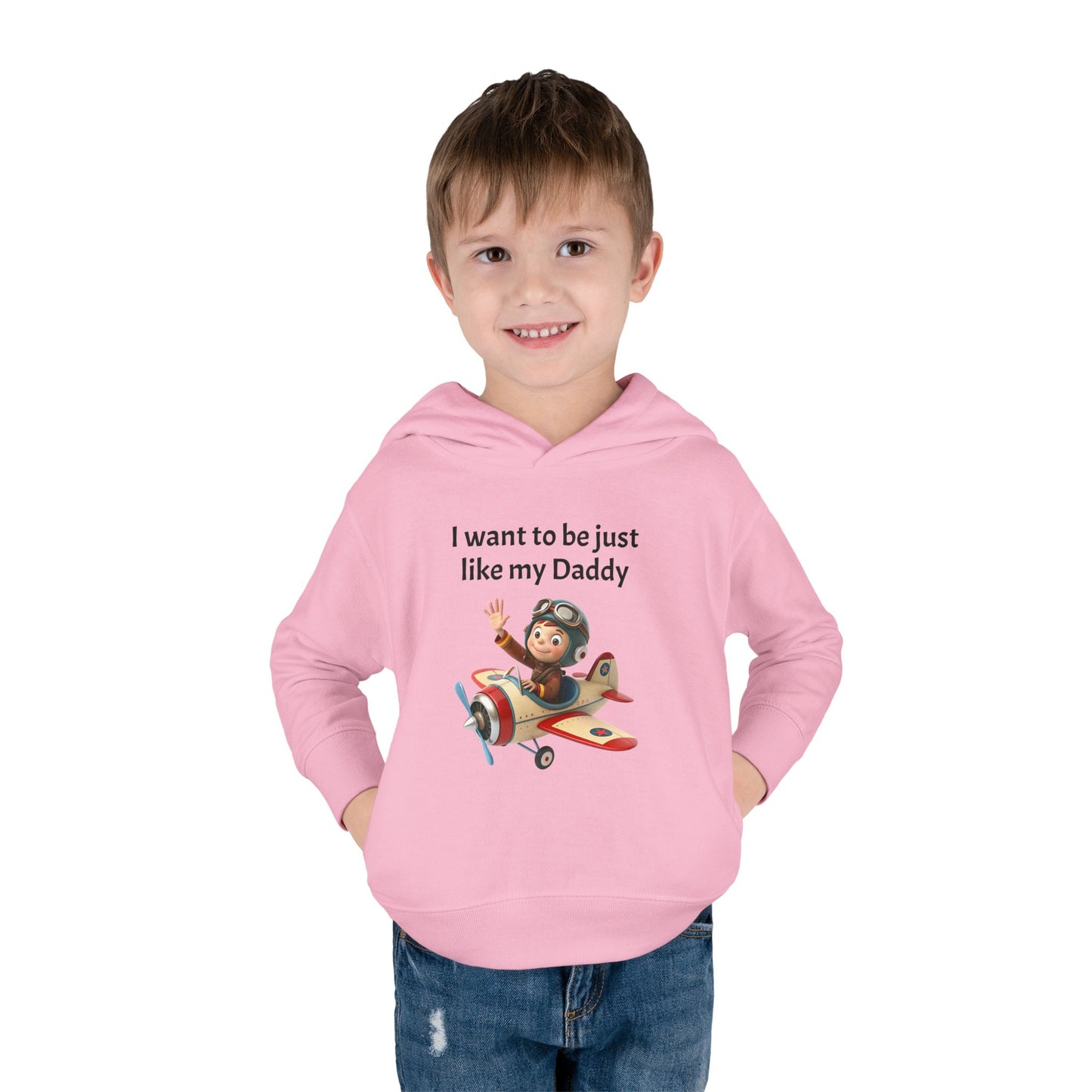 Whimsical Toddler Hoodie - I Want to Be Just Like My Daddy, Kids Pullover