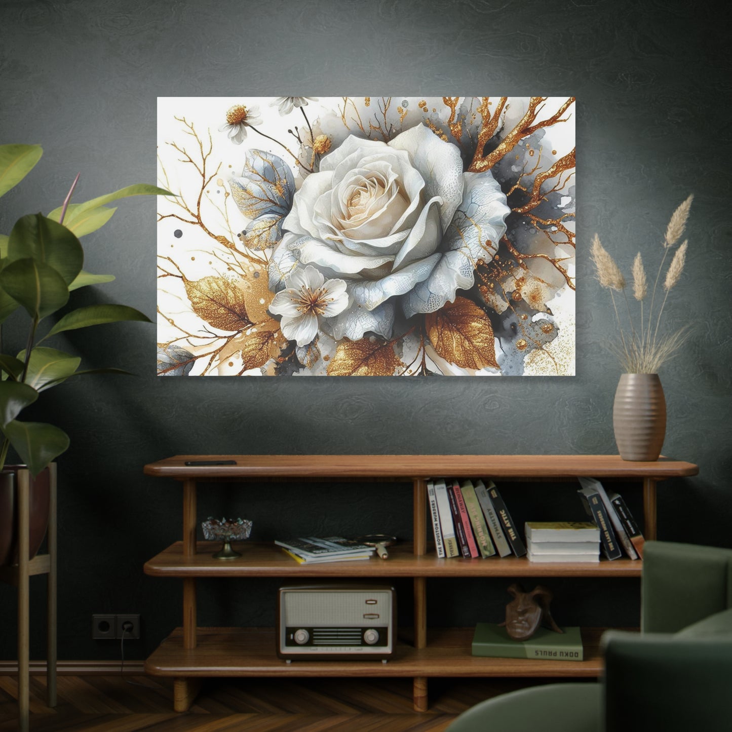 Matte Canvas, Stretched, 1.25" - Gold and Black