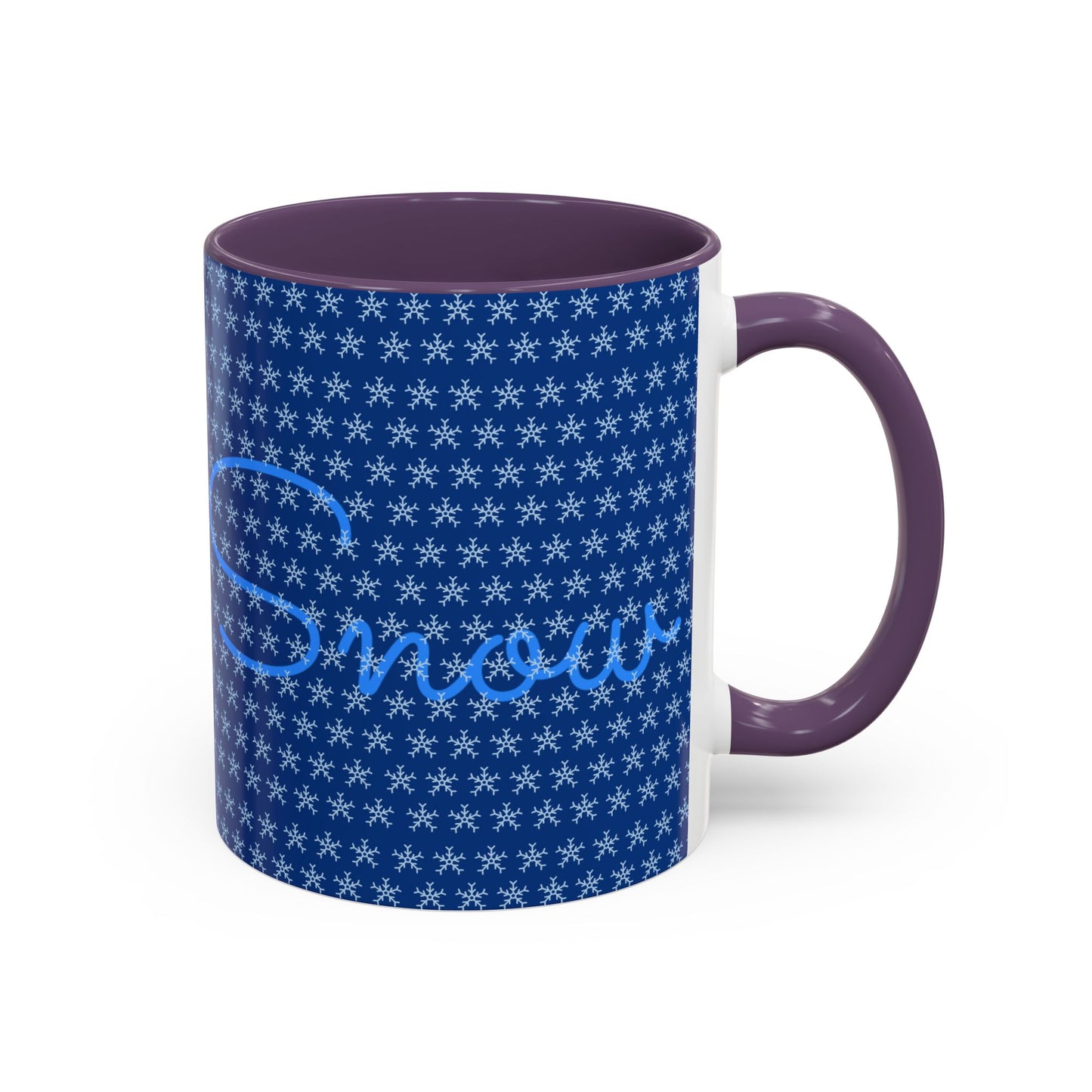 Snowy Night Accent Coffee Mug - Cozy Winter Drinkware, Seasonal Gifts, Holiday Décor, Comfortable Sipping, Blue Design