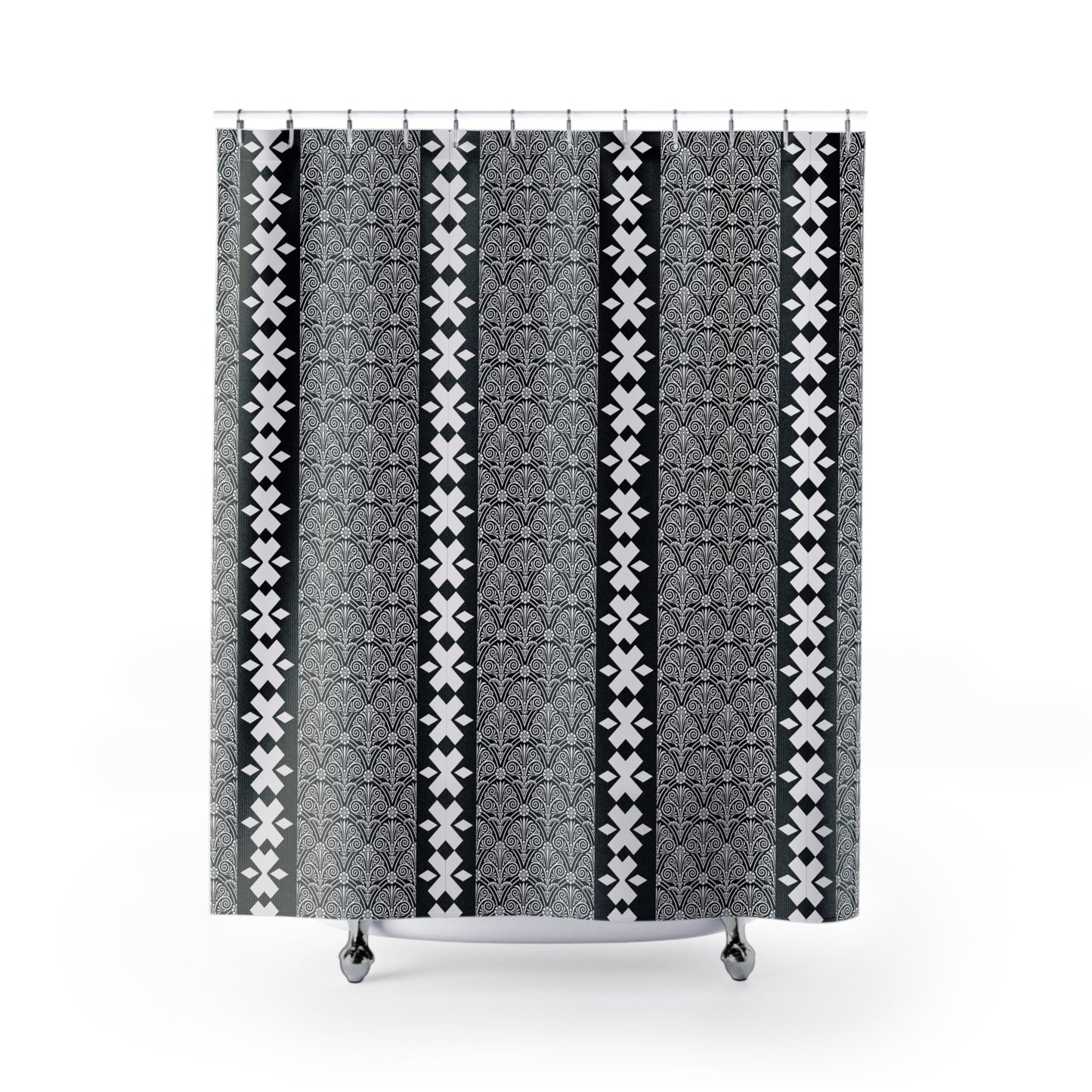 Elegant Geometric Shower Curtains, Stylish Bathroom Decor, Modern Home Accessory, Gift for Housewarming, Black and White Design