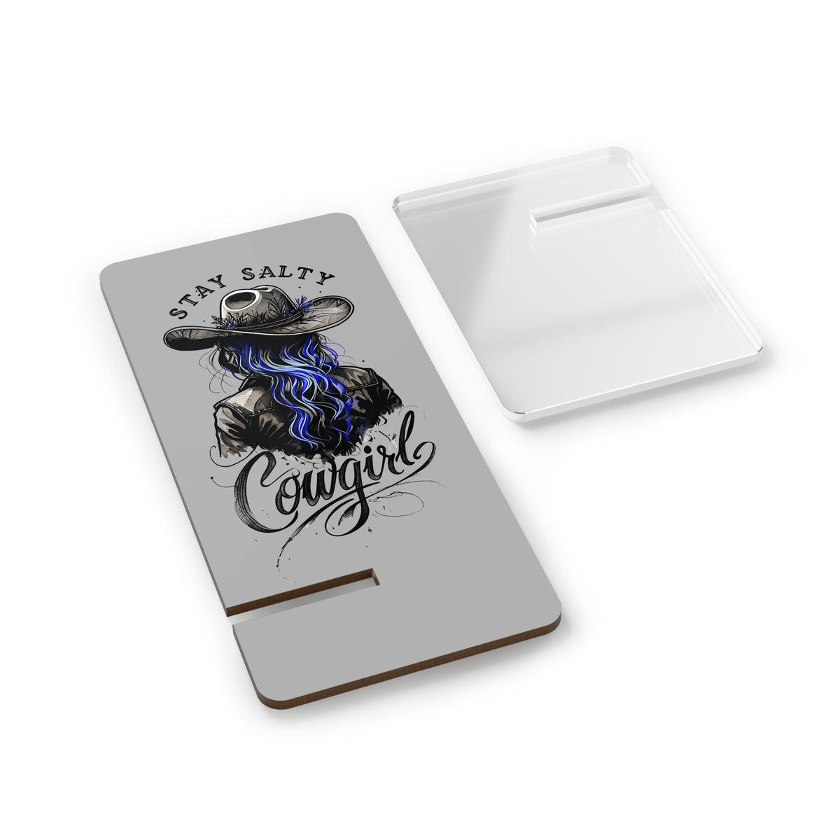 Cowgirl-Themed Mobile Display Stand | Stay Salty Phone Holder, Desk Organizer, Gift for Cowgirls, Western Decor, Unique Smartphone Stand