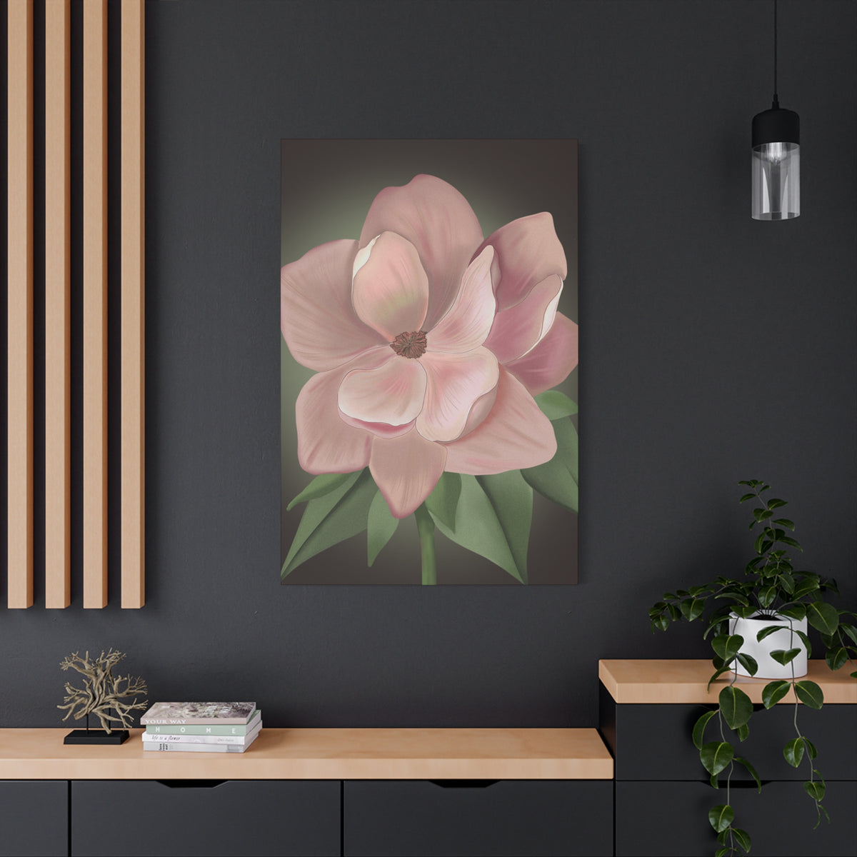 Matte Canvas, Stretched, 1.25" Pink Flowers