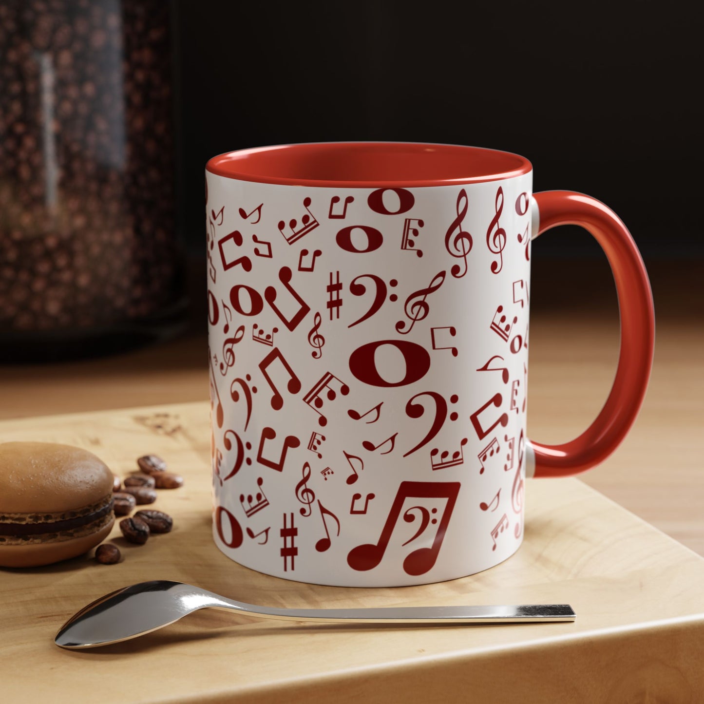 Accent Coffee Mug (11, 15oz) - Musical Notes