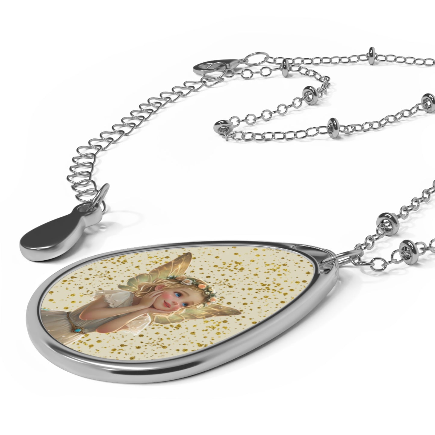 Whimsical Fairy Oval Necklace, Magical Jewelry, Enchanted Gift, Fairy-tale Necklace