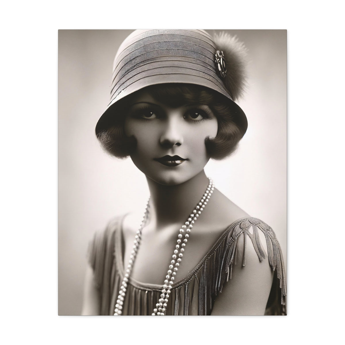 Vintage 1920s Flapper Portrait Canvas