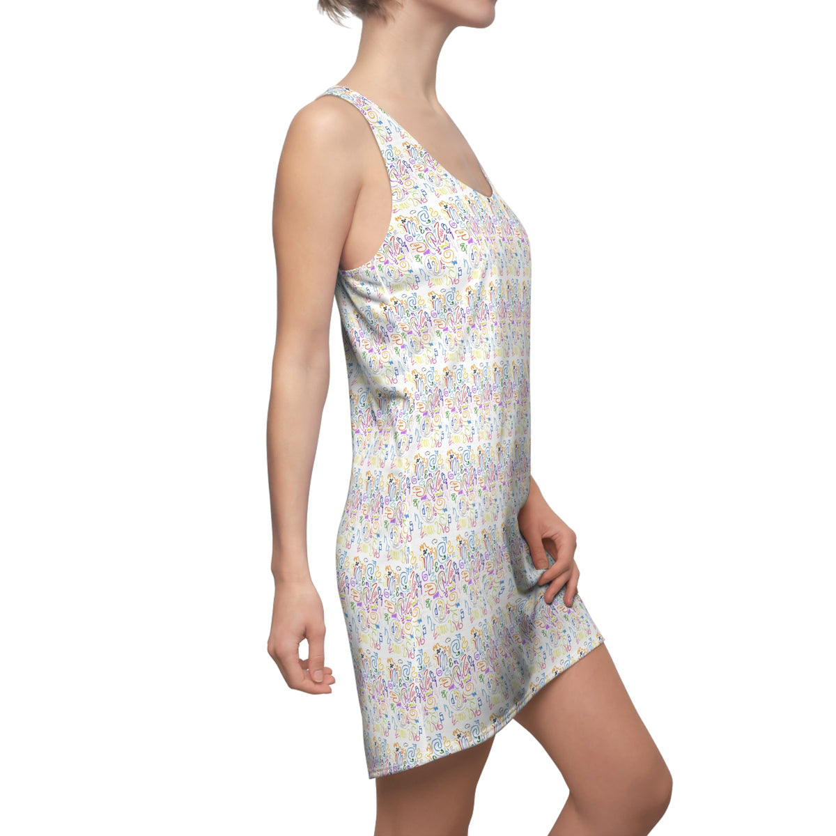 Colorful Floral Women's Racerback Dress - Perfect for Summer, Vacation, Parties, Festivals, Everyday Wear