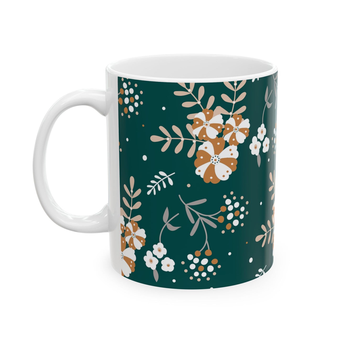 Floral Ceramic Mug | Botanical Tea Cup, Gift for Her, Coffee Lover, Housewarming, Relaxation, Unique Design