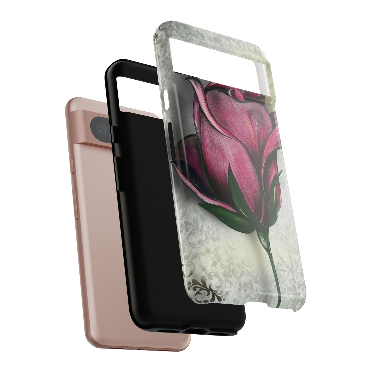 Rose Phone Case – Tough Cases, Floral Phone Cover, Gift for Her, Minimalist Design, Nature Lover's Accessory, Birthday Gift Idea