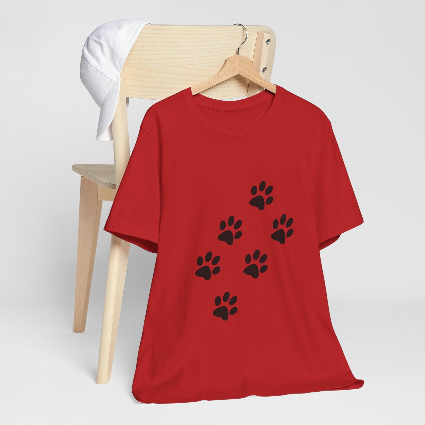 Paw Print Short Sleeve Tee | Unisex Animal Lover Shirt, Pet Owner Gift, Casual Wear, Gifts for Dog Lovers, Comfortable T-Shirt