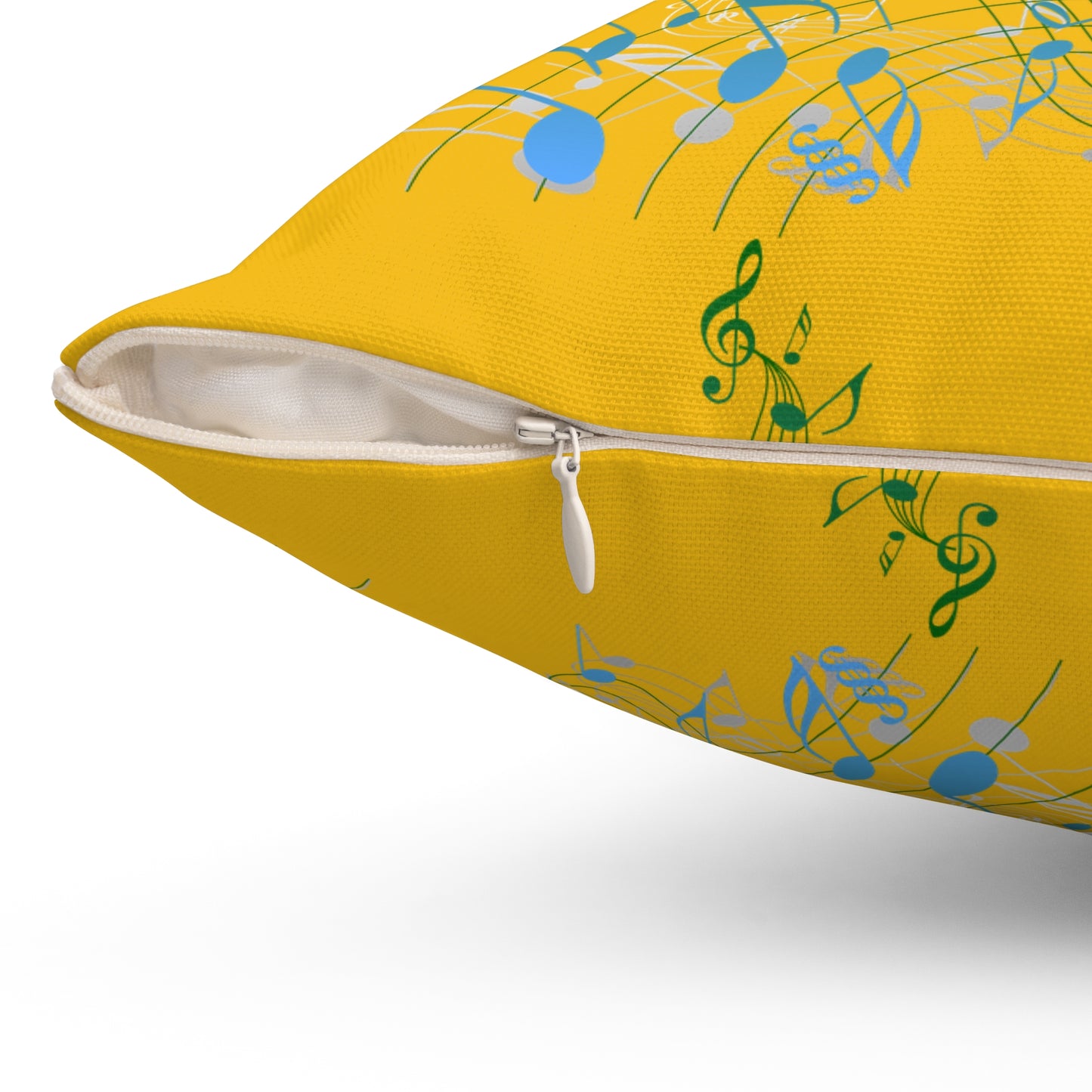 Musical Notes Throw Pillow, Decorative Cushion for Music Lovers, Bright and Cheerful Home Decor, Gift for Musicians, Yellow Accent Pillow