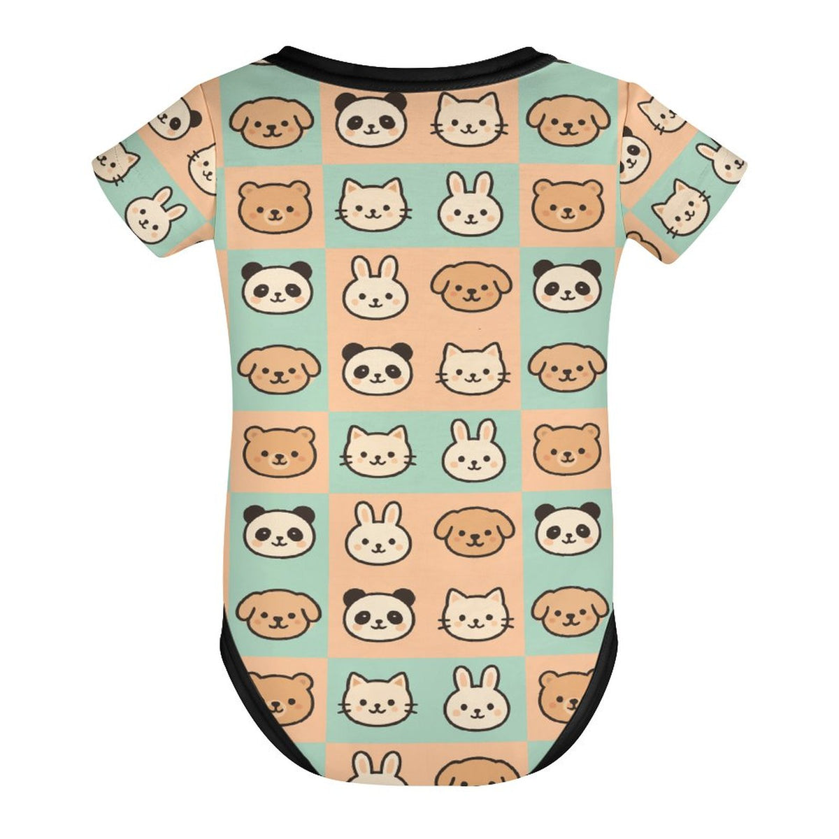 Faux Cotton Short Sleeve Baby Romper cutie animals