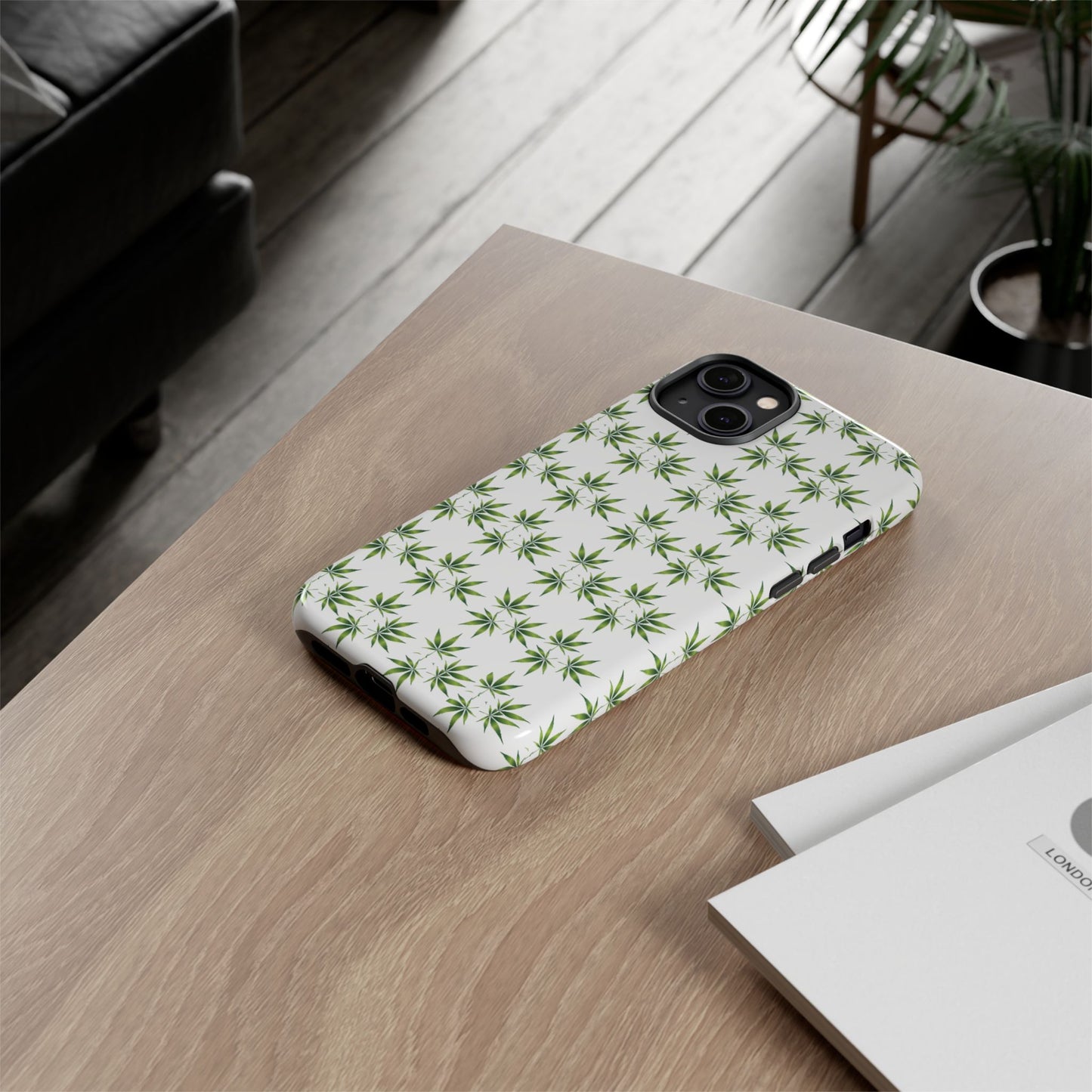 Stylish Phone Case with Cannabis Leaf Design, Durable Phone Cover, Gift for Stoner Friends, Unique Phone Accessory, Nature-Inspired Design