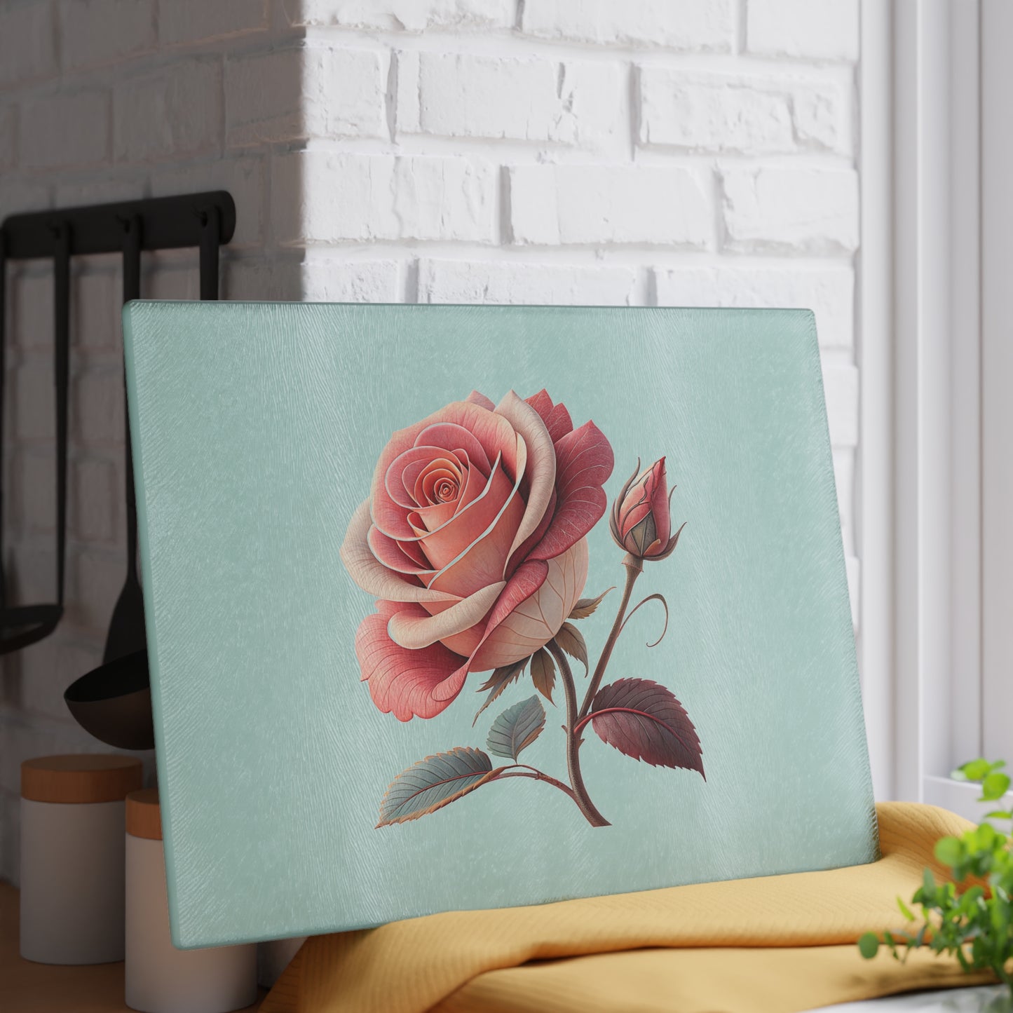 Elegant Floral Glass Cutting Board | Kitchen Decor, Wedding Gift, Home Essentials, Gift for Her, Entertaining Accessories