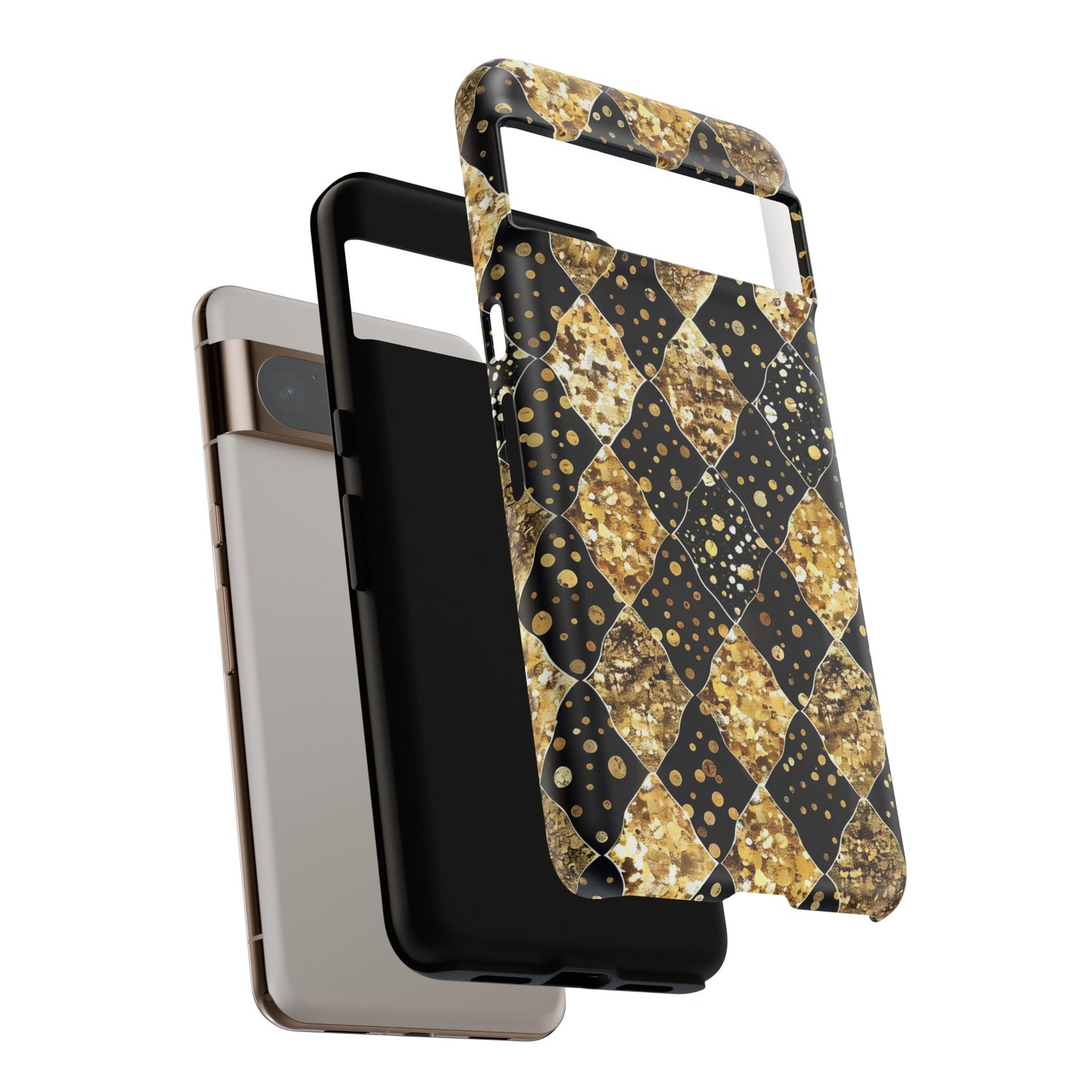 Elegant Gold & Black Phone Case for Tough Protection