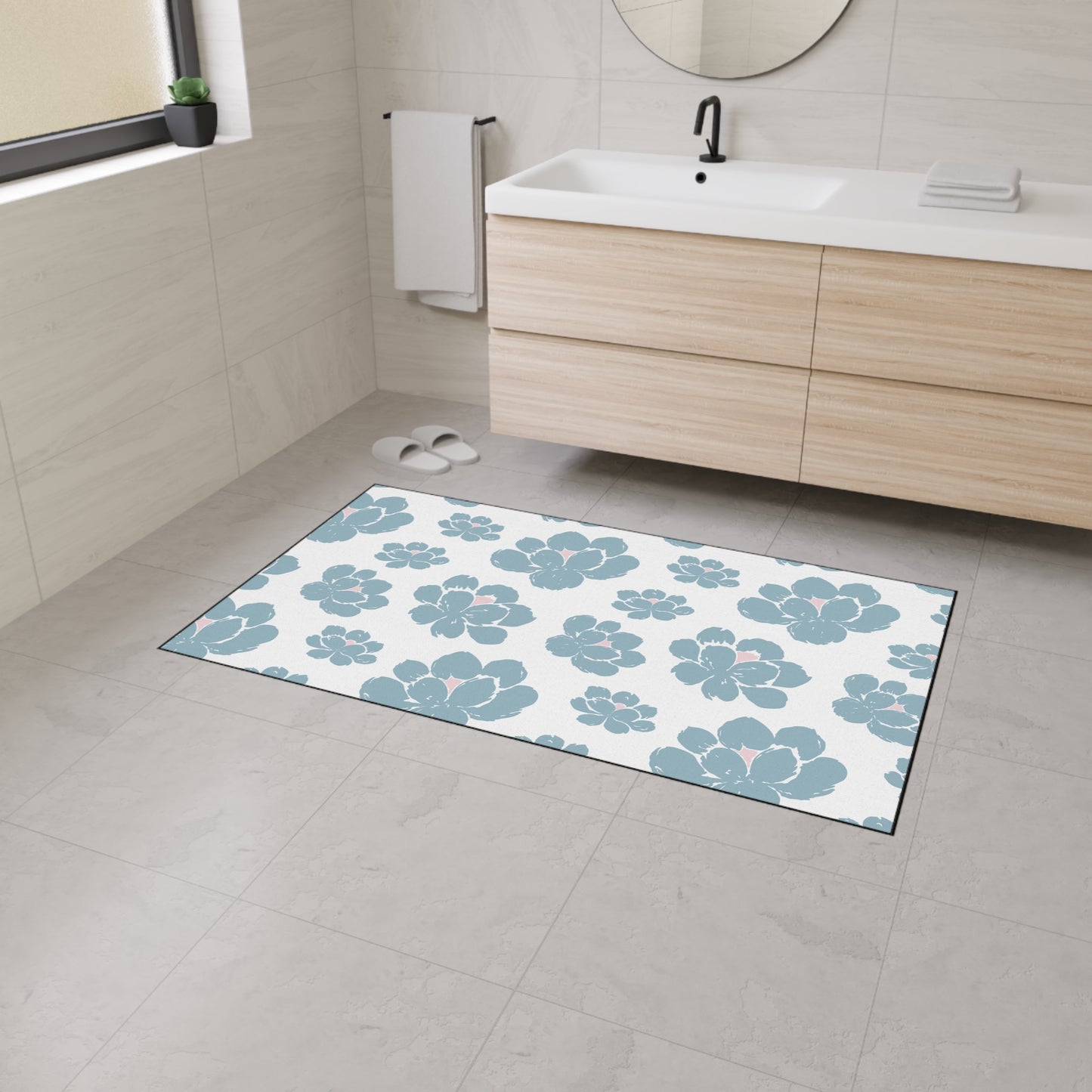 Floral Heavy Duty Floor Mat - Durable Entrance Rug, Non-Slip, Home Decor, Kitchen Textile, Gifts for Housewarming