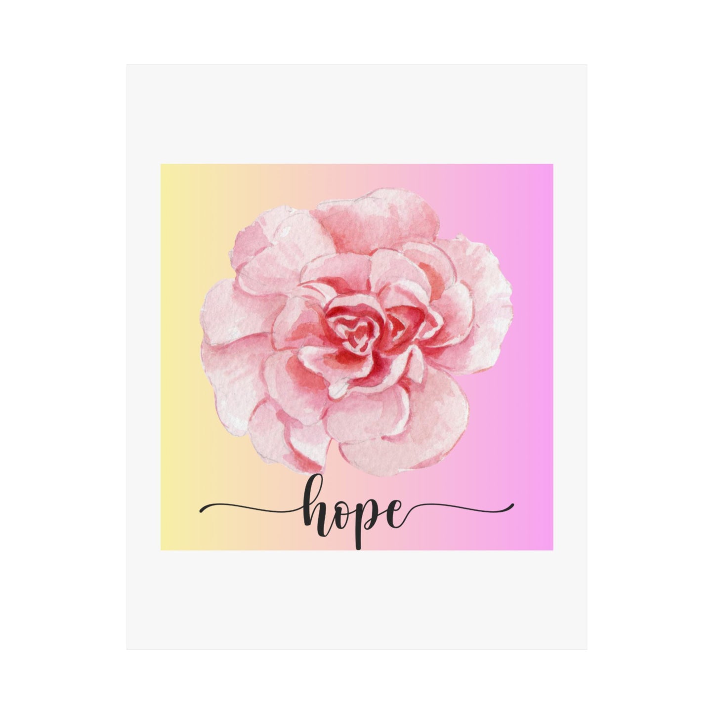 Hope Floral Matte Vertical Posters Inspirational Wall Art, Flower Decor, Gifts for Her, Motivation Decor, Home Office Decor