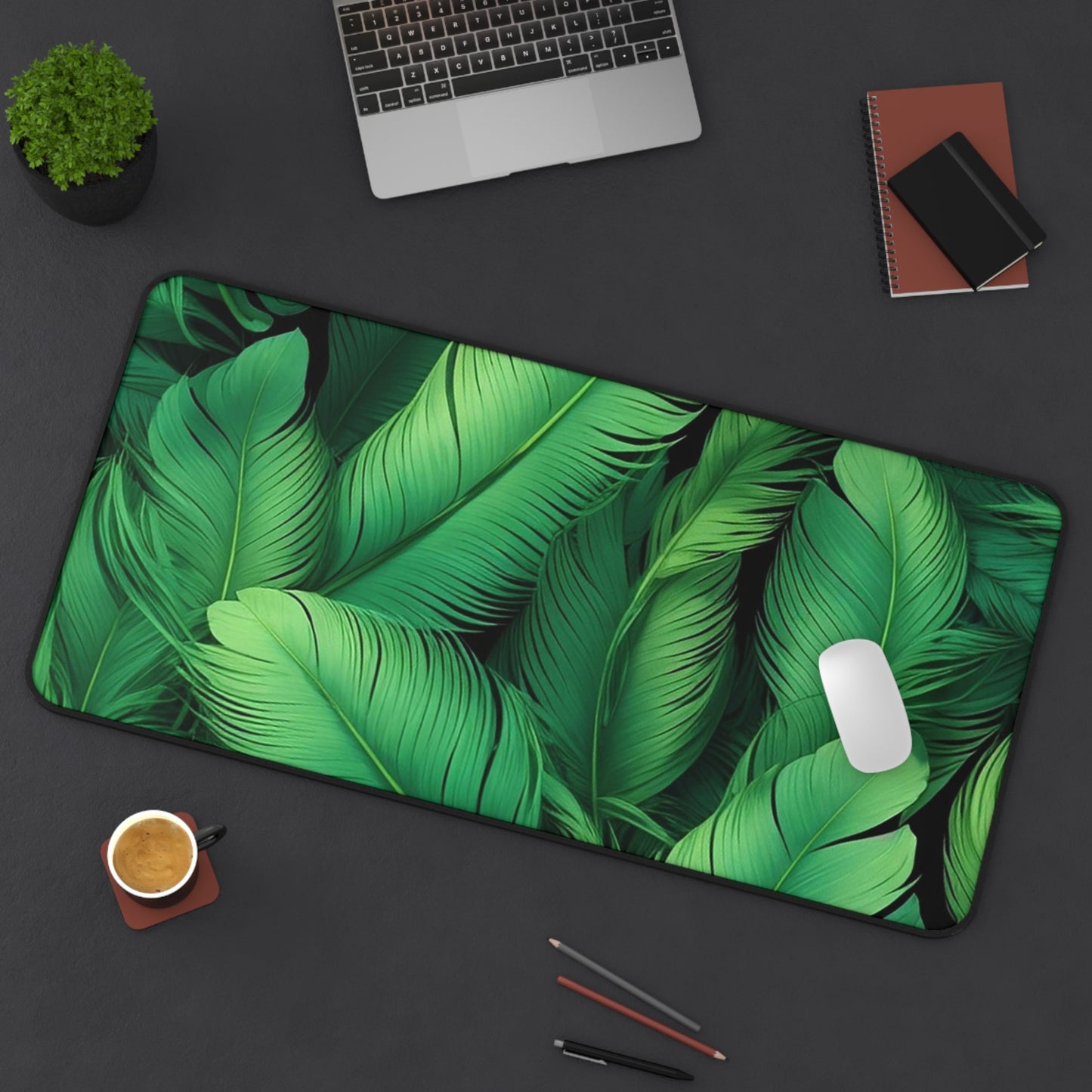 Tropical Leaf Desk Mat - Office Decor, Gaming Mouse Pad, Home Office Accessories, Nature Inspired Gift, Greenery Desk Decor