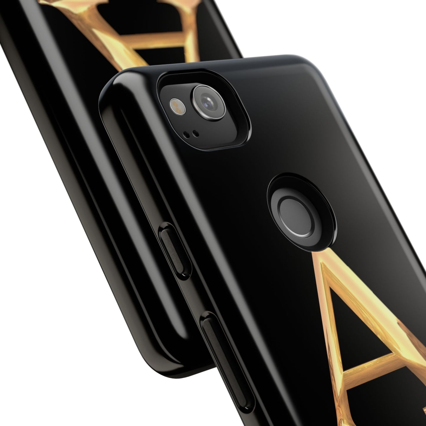 Custom Phone Case with Gold Letter A, Monogrammed Gift, Tough Protective Case, Personalized Phone Accessory, Unique Phone Cover