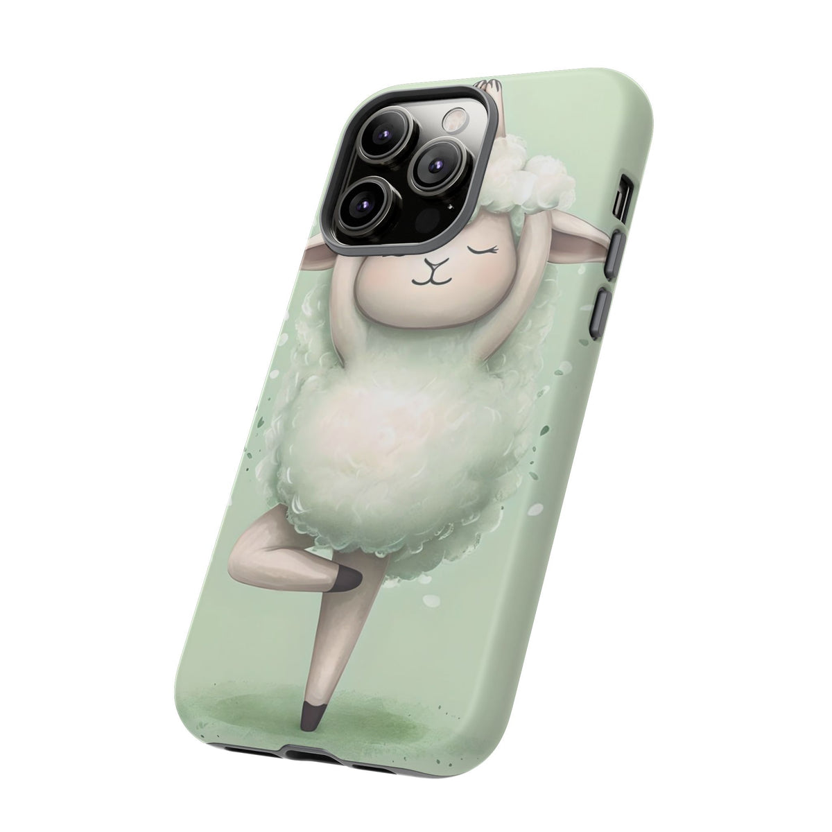 Cute Yoga Sheep Phone Case — Pastel Lamb Ballerina Protective Cover