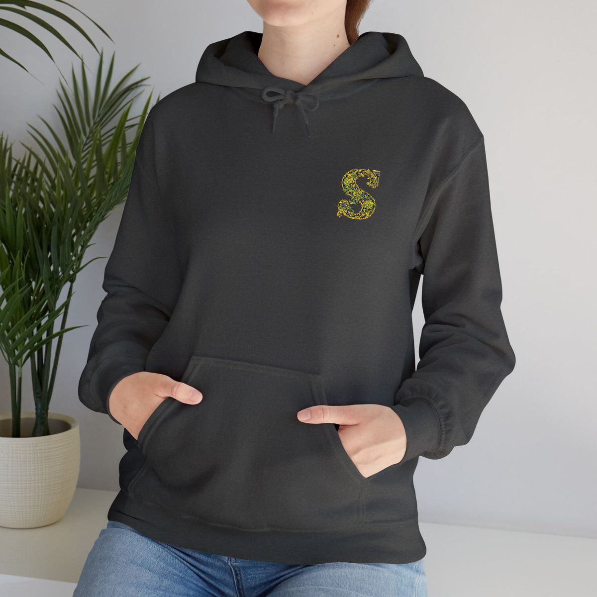Floral S Initial Hoodie — Monogrammed Flower Letter Sweatshirt