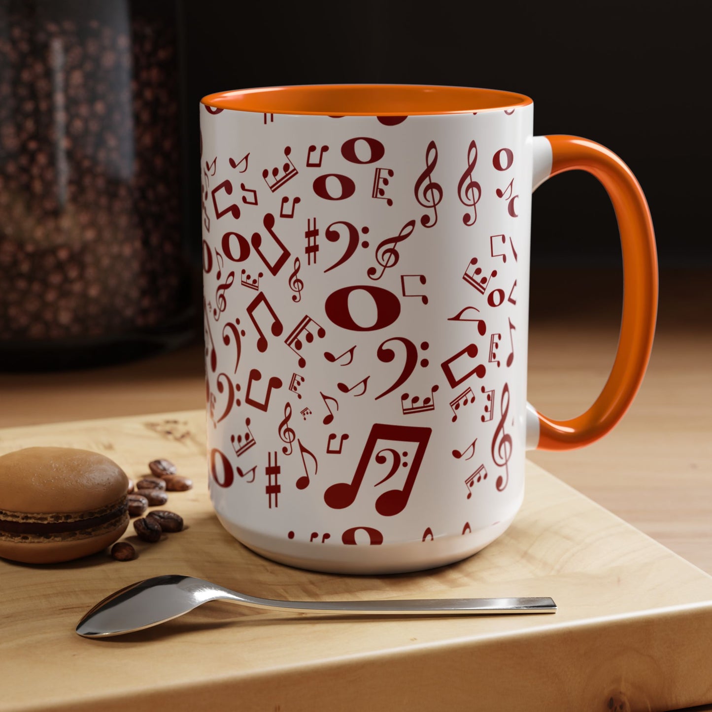 Accent Coffee Mug (11, 15oz) - Musical Notes