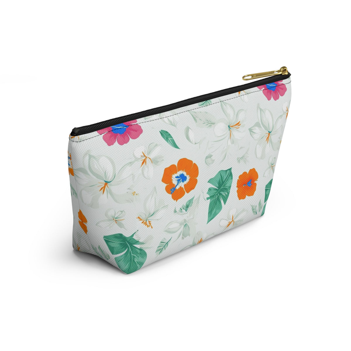 Floral Tropical Accessory Pouch — T‑Bottom Cosmetic Bag