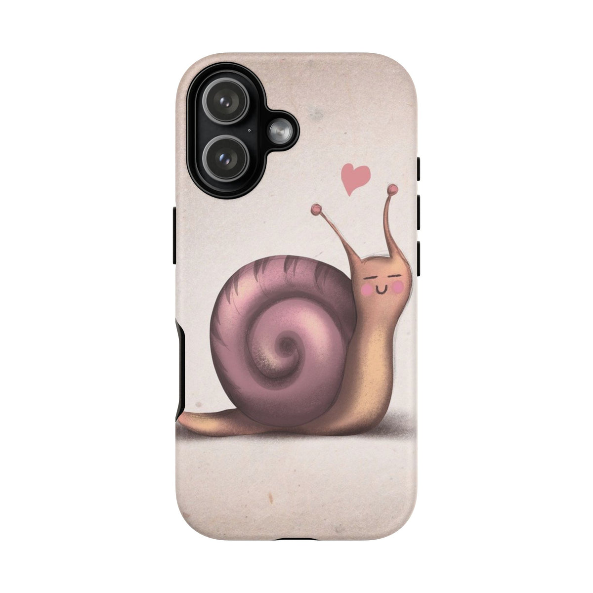 Cute Snail Phone Case — Pink Heart Cartoon Protective iPhone Cover