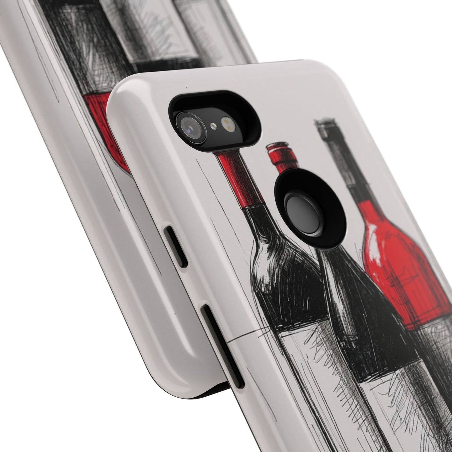Wine Lover's Phone Case, Tough Phone Cover, Artistic Wine Design, Gift for Wine Enthusiasts, Customizable Case, Unique Wine Art