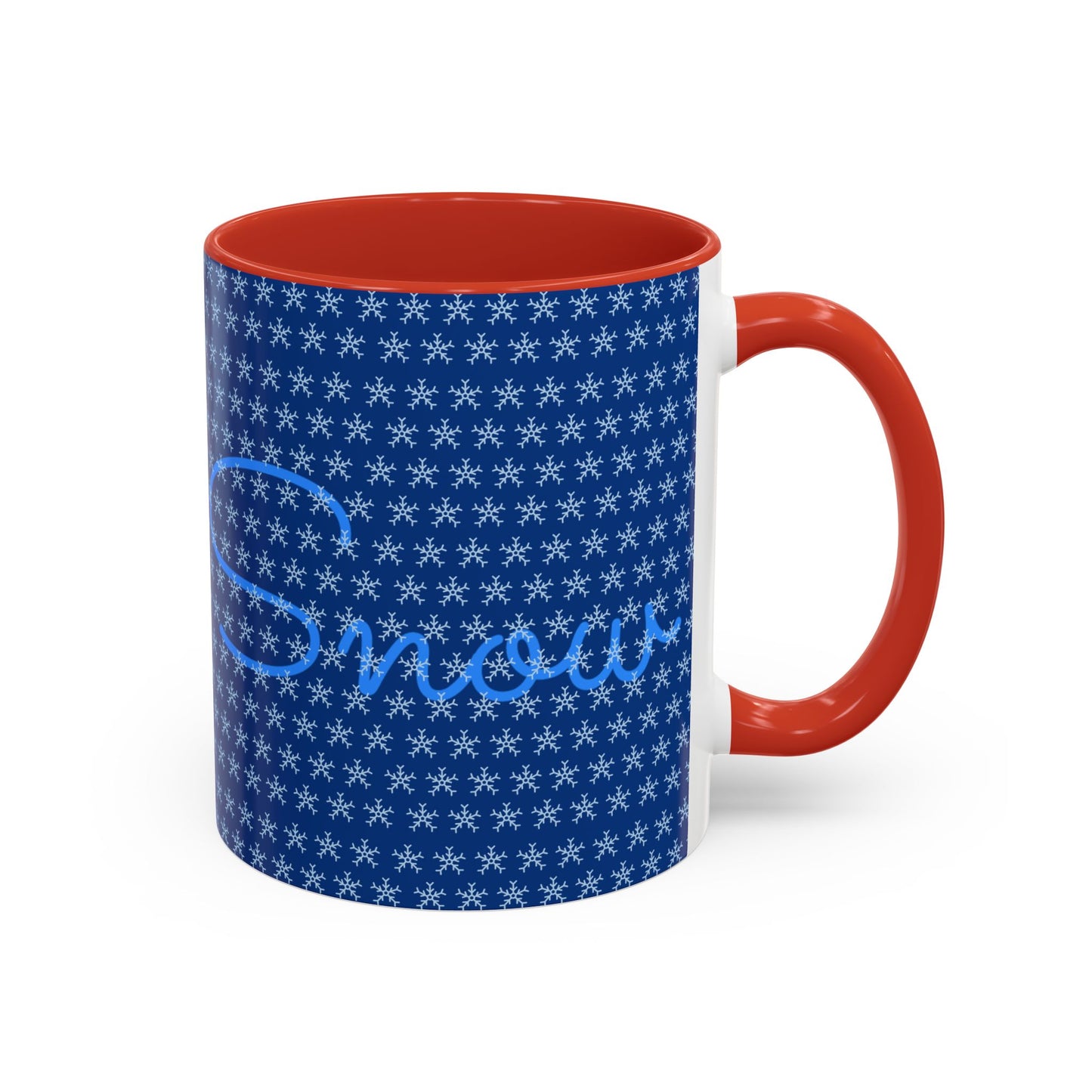 Snowy Night Accent Coffee Mug - Cozy Winter Drinkware, Seasonal Gifts, Holiday Décor, Comfortable Sipping, Blue Design