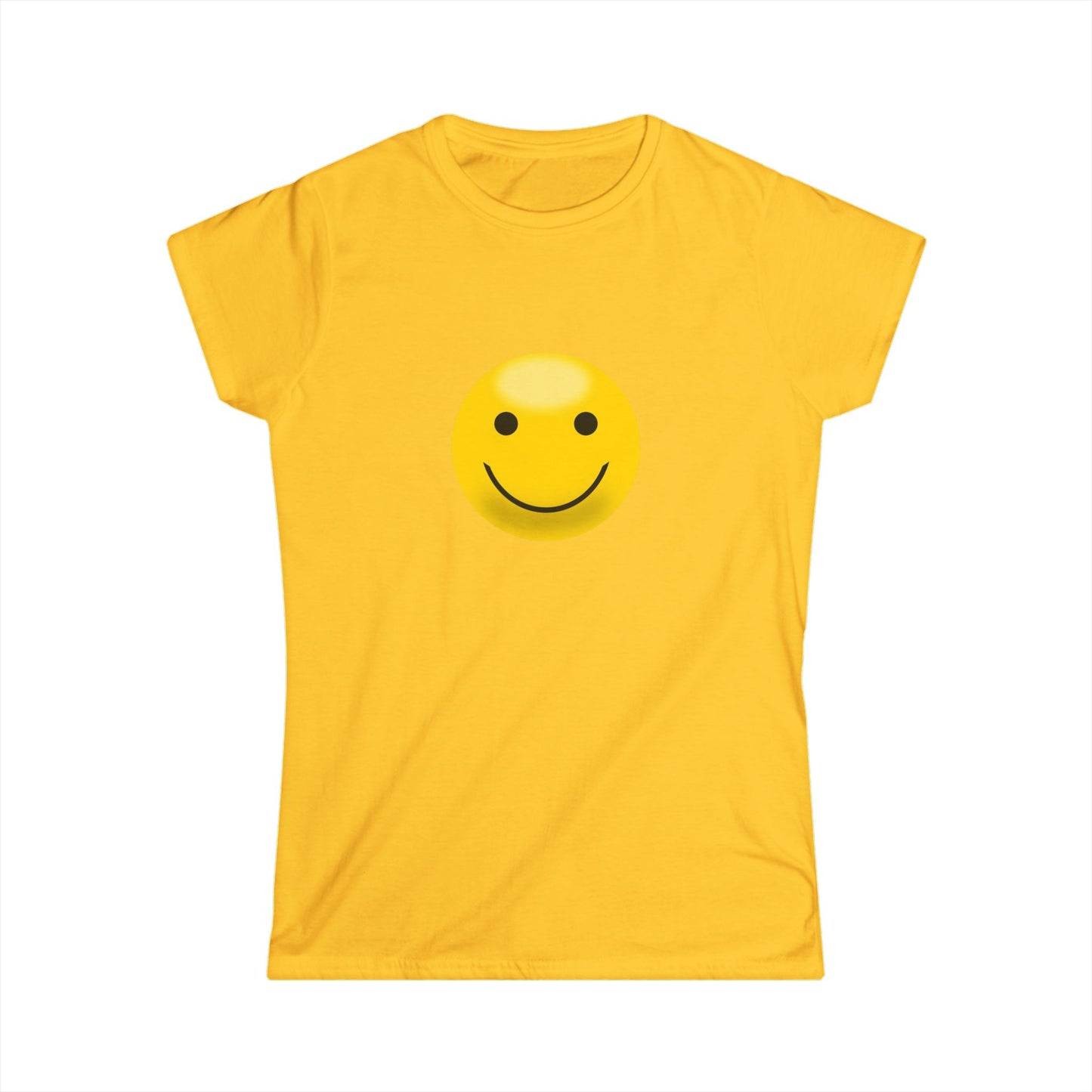 Smiley Face Women's Softstyle Tee, Casual T-Shirt, Happy Graphic Tee, Summer Shirt, Birthday Gift, Everyday Wear