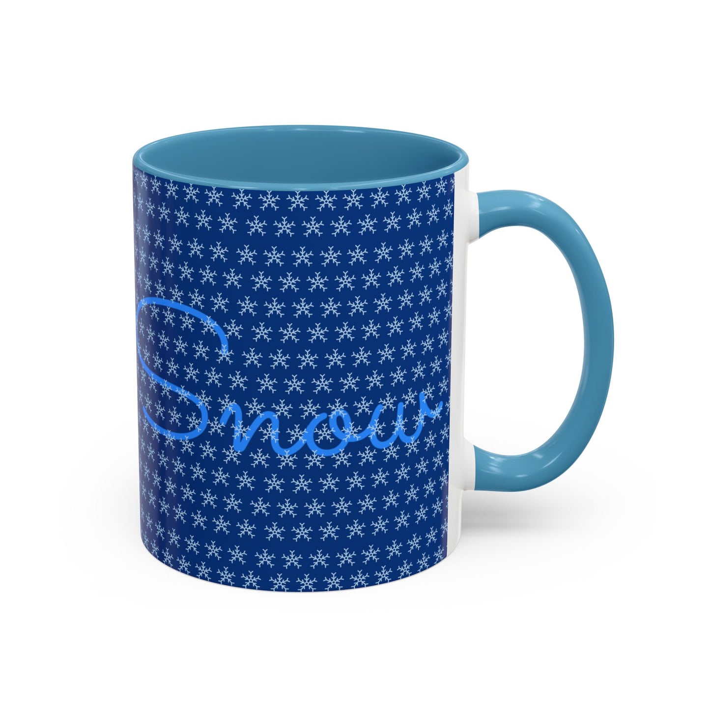 Snowy Night Accent Coffee Mug - Cozy Winter Drinkware, Seasonal Gifts, Holiday Décor, Comfortable Sipping, Blue Design