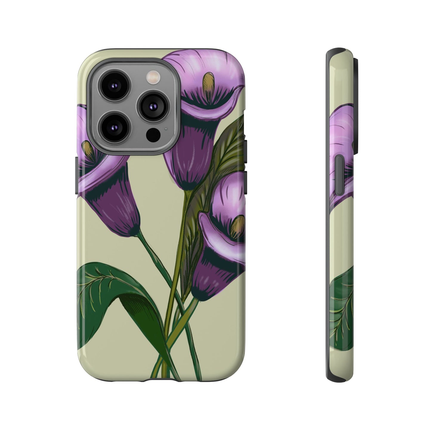 Floral Phone Case - Tough Cases, Purple Flower Design, Cell Phone Accessories, Gift for Her, Nature Lover Essentials