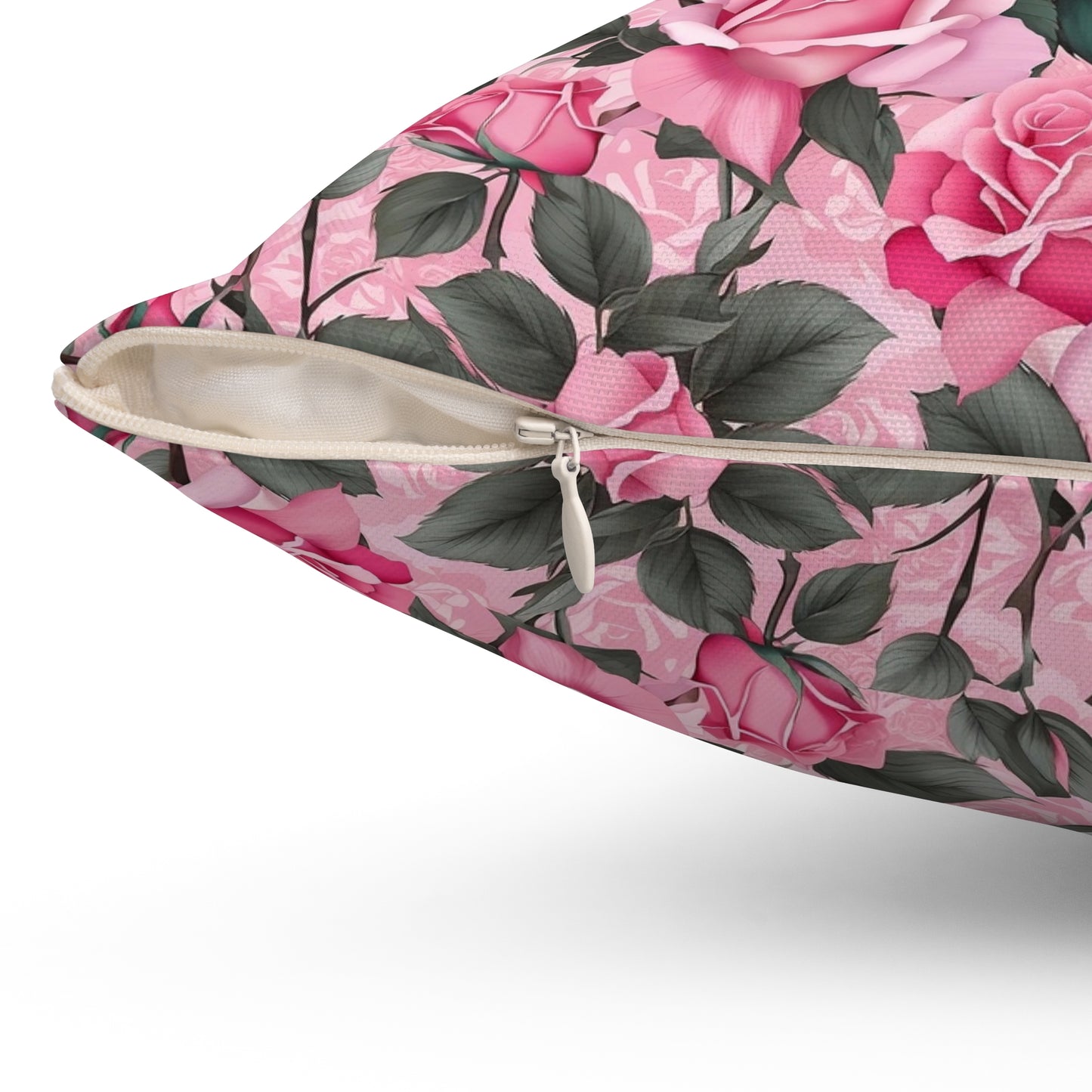 Floral Decorative Pillow, Cozy Home Accent, Pink Rose Cushion, Gift for Her, Living Room Decor, Spring Home Decor
