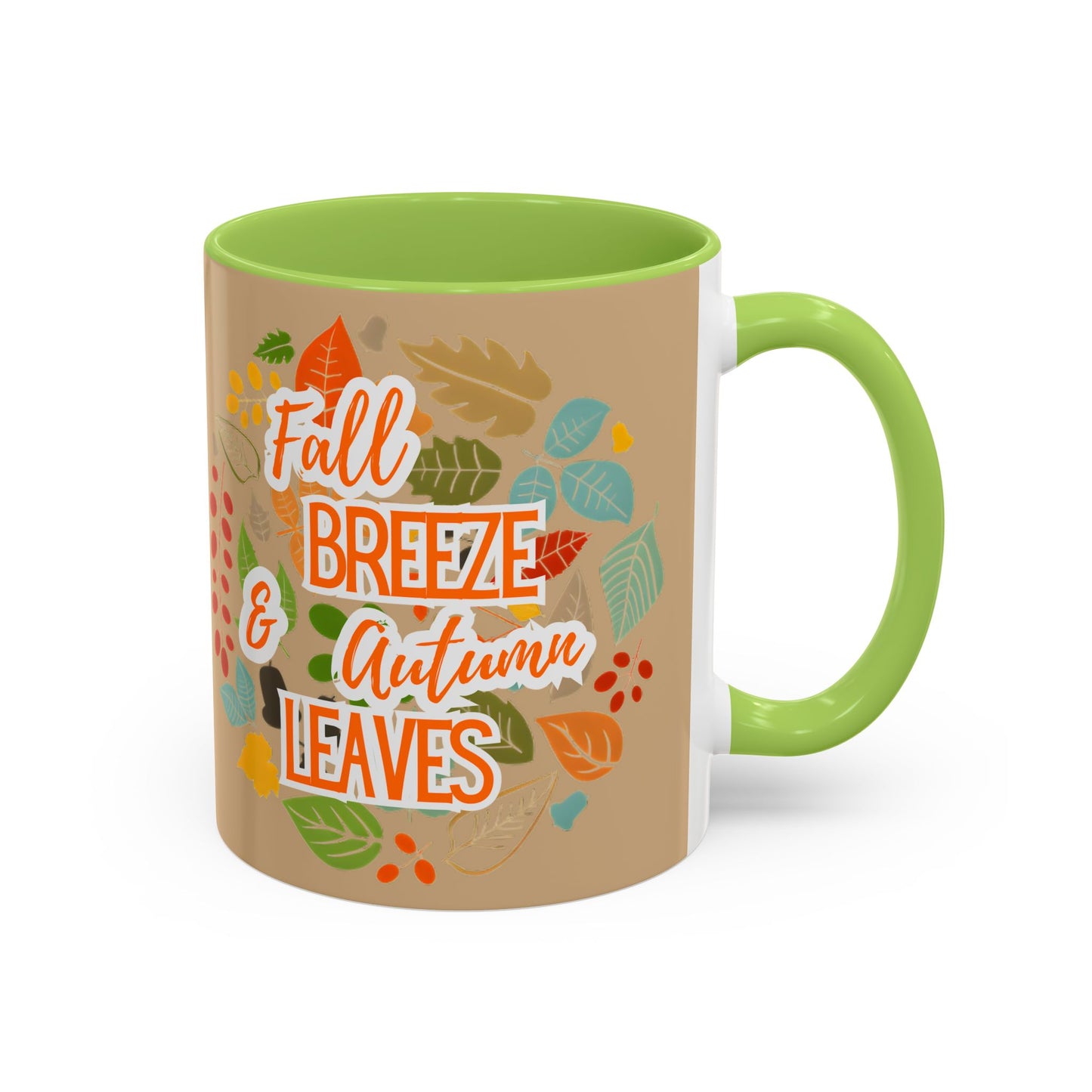 Fall Breeze & Leaves Coffee Mug, Autumn Mug, Seasonal Drinkware, Cozy Kitchen Decor, Perfect Gift for Fall Lovers