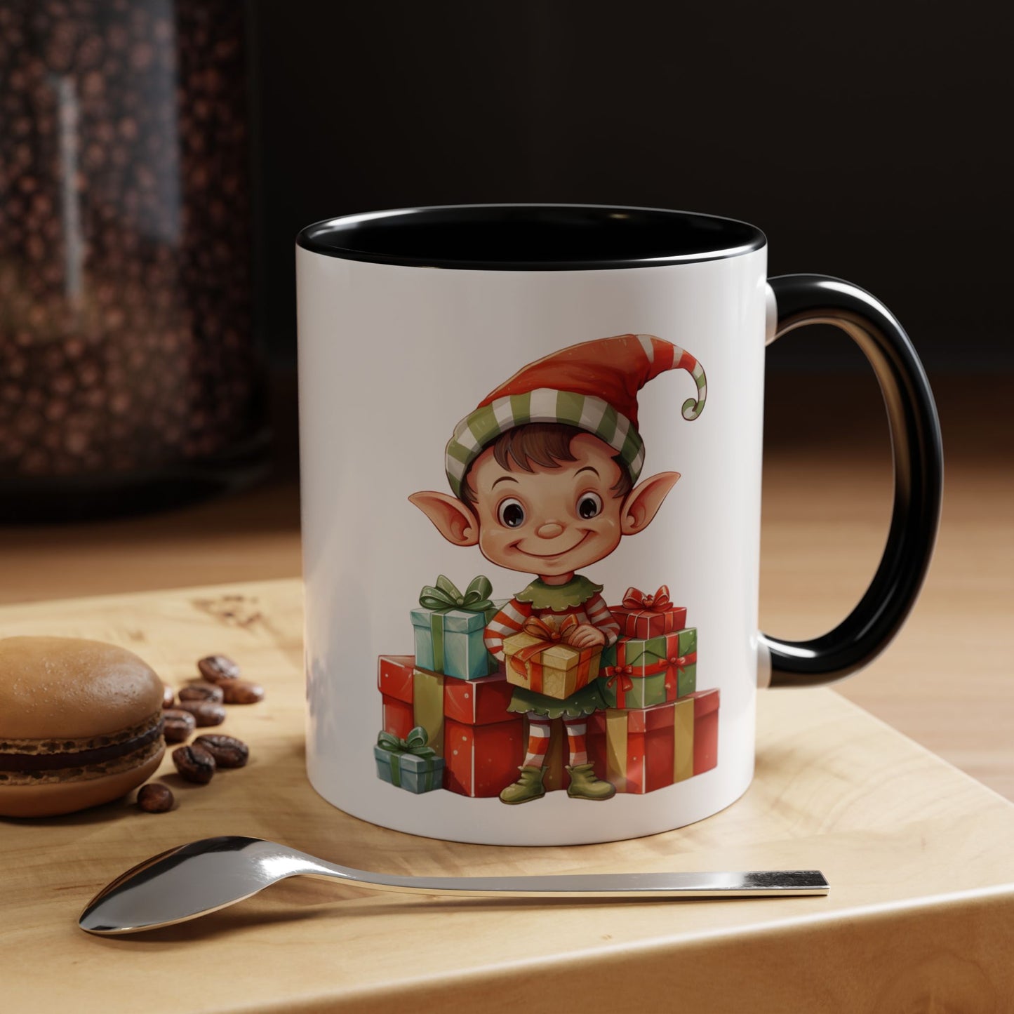 Holiday Elf Coffee Mug - Festive Gift Mug, Christmas Decor, Cute Elf Mug, Coffee Lover Gift, Winter Holiday Drinkware