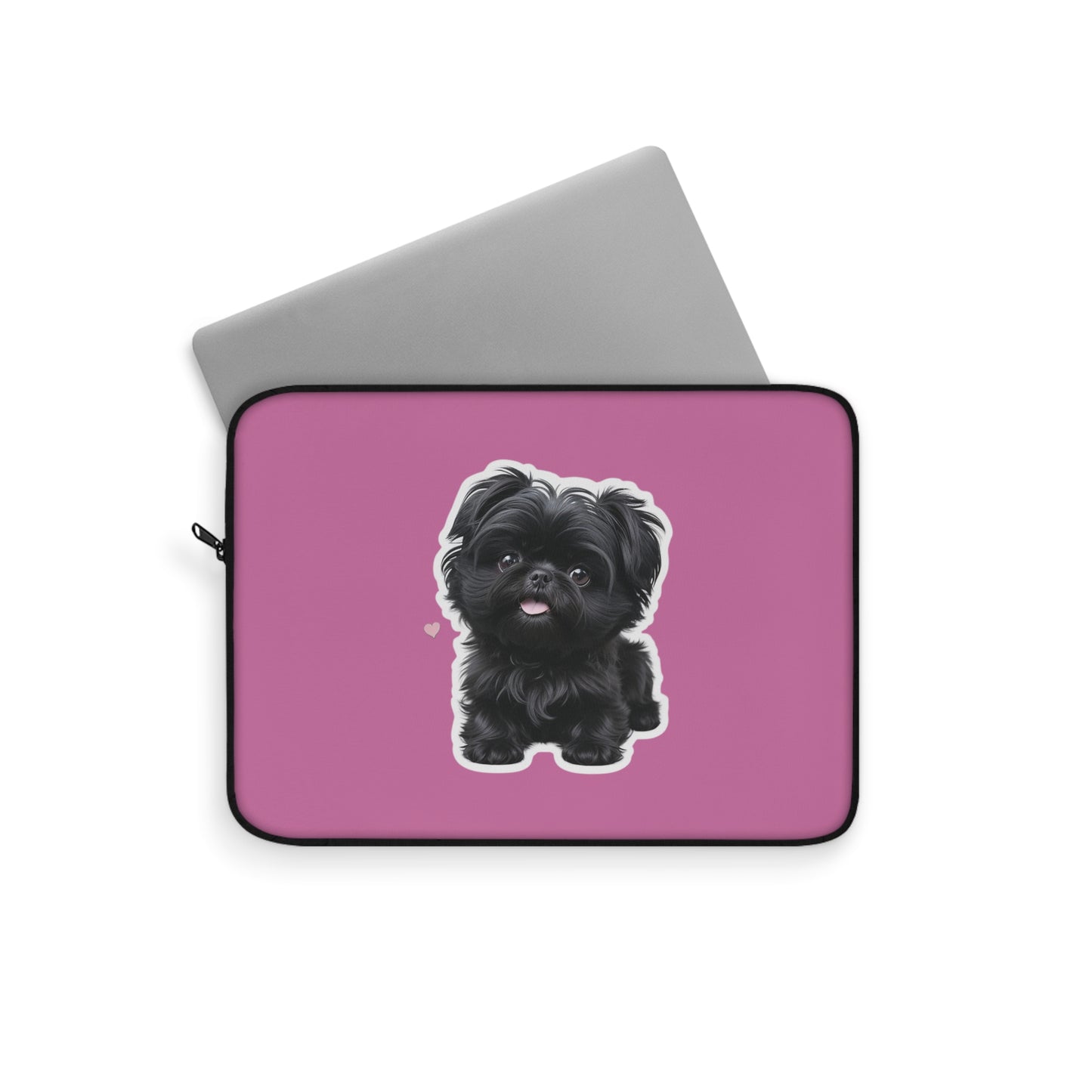 Cute Puppy Laptop Sleeve with Adorable Dog Design, Dog Lover Gift, Laptop Case, Pet Owner Accessory, Pink Sleeve