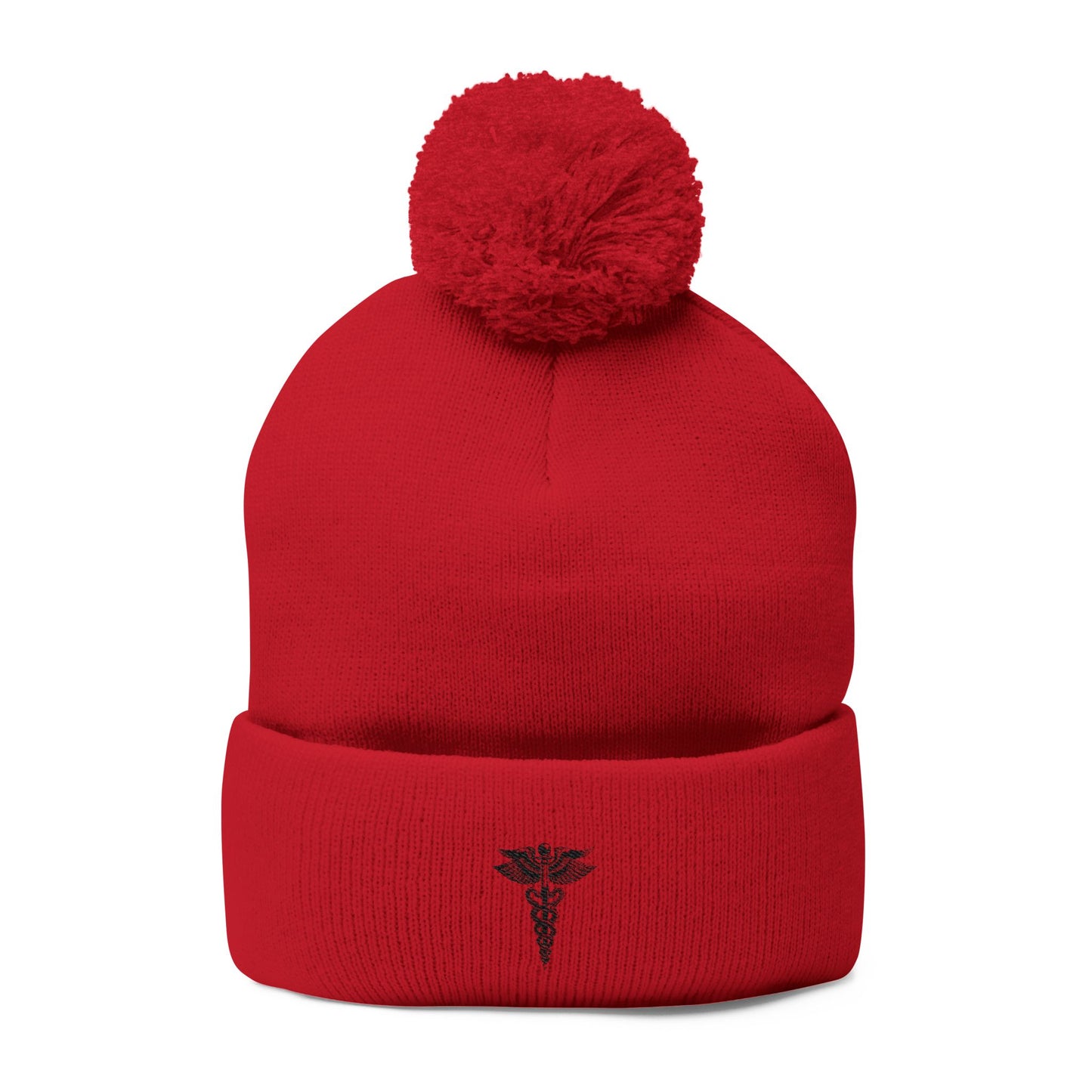 Cozy Pom-Pom Knit Cap, Winter Beanie, Embroidered Hat, Gift for Him/Her, Stylish Knitwear, Cold Weather Accessory