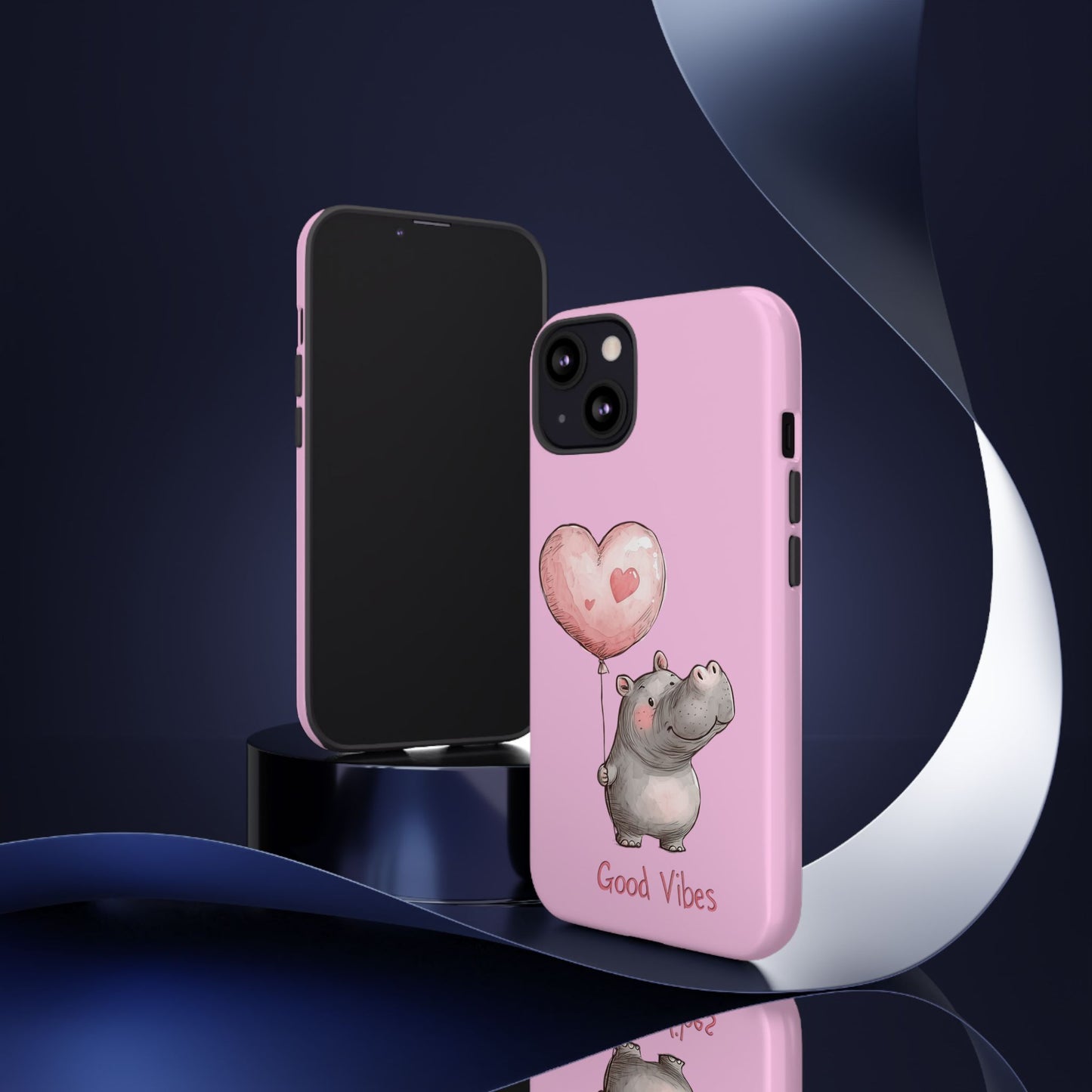 Cute Hippo Phone Case | Good Vibes, Gift for Friends, Cute Phone Accessories, Animal Lover Gift, Happy Phone Cover