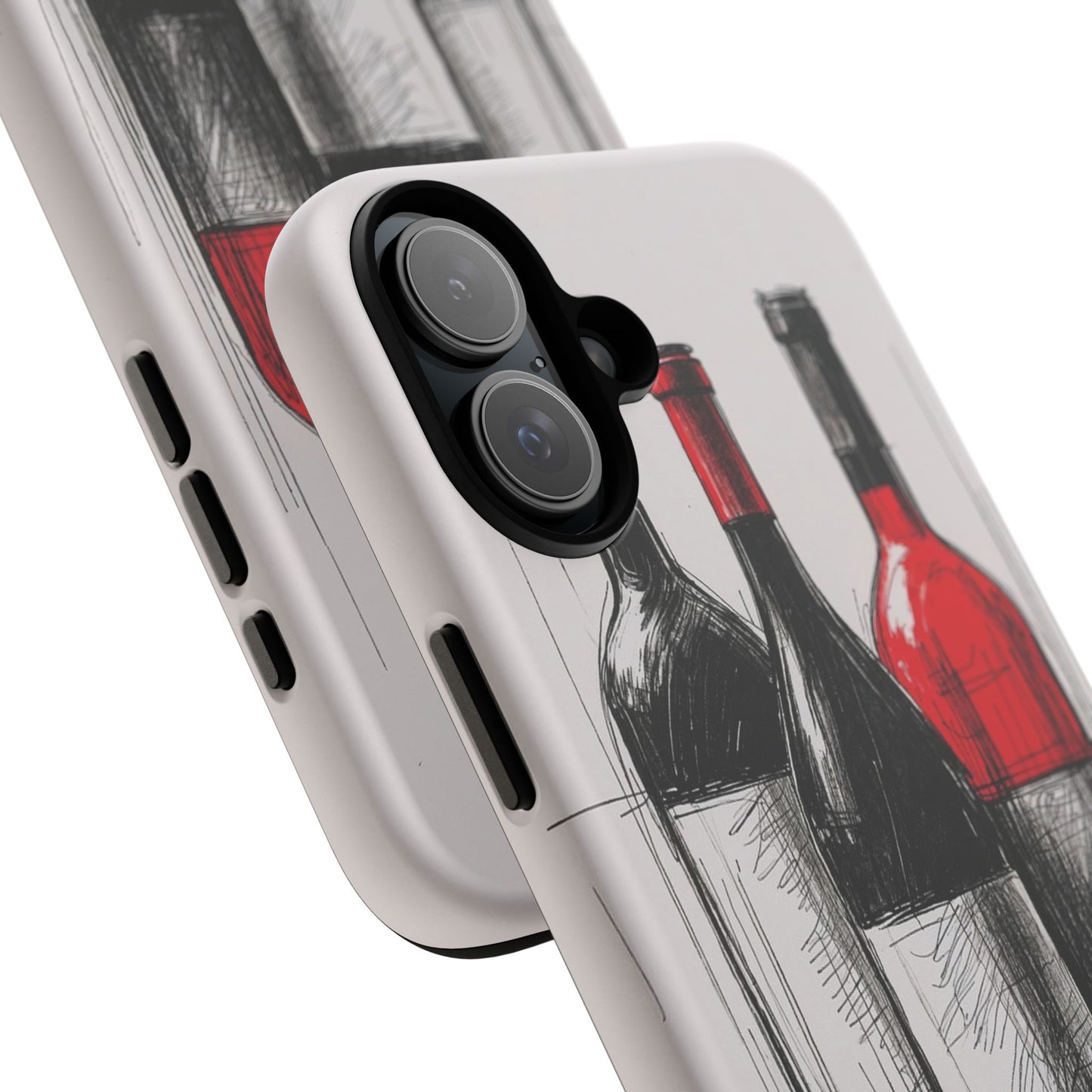 Wine Lover's Phone Case, Tough Phone Cover, Artistic Wine Design, Gift for Wine Enthusiasts, Customizable Case, Unique Wine Art