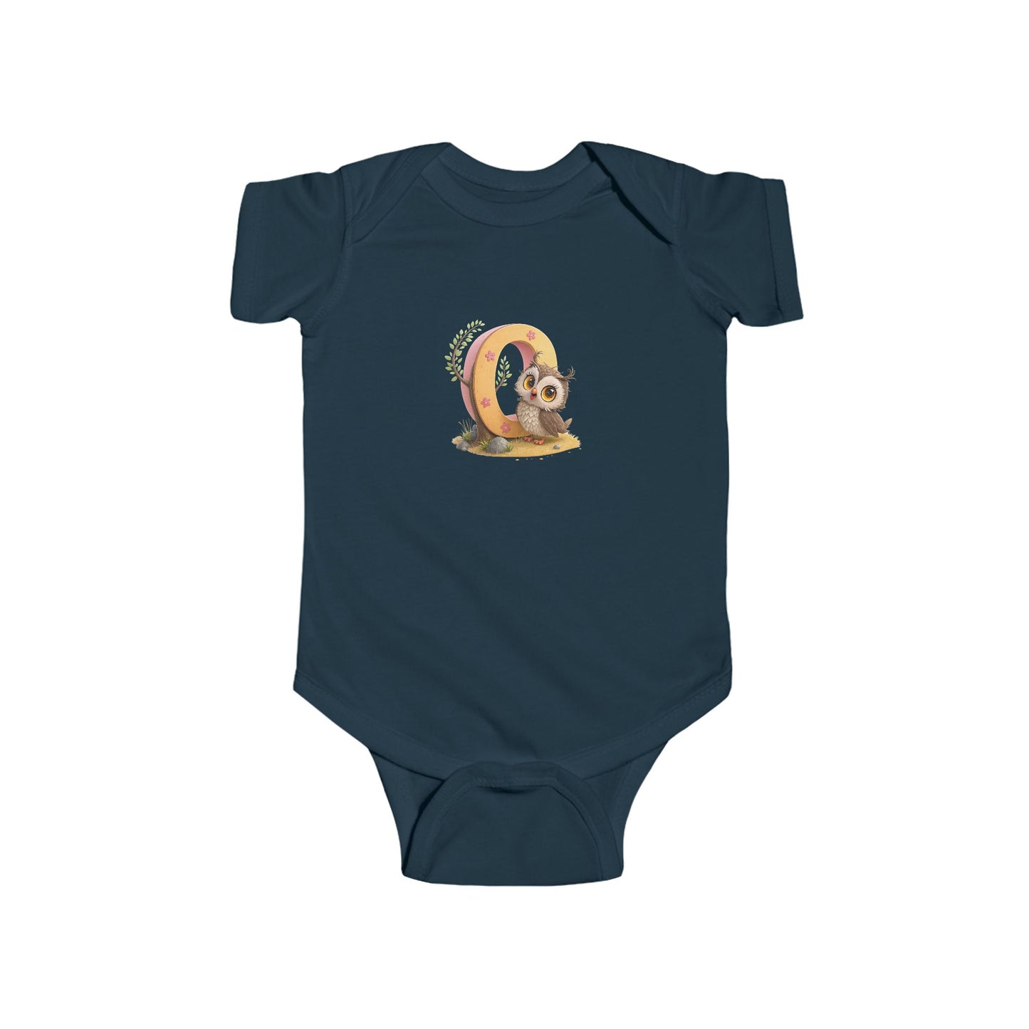 Cute Animal Themed Infant Bodysuit Letter O, Adorable Baby Outfit, Birthday Gift, Baby Shower Present, Newborn Clothes, Holiday Gift