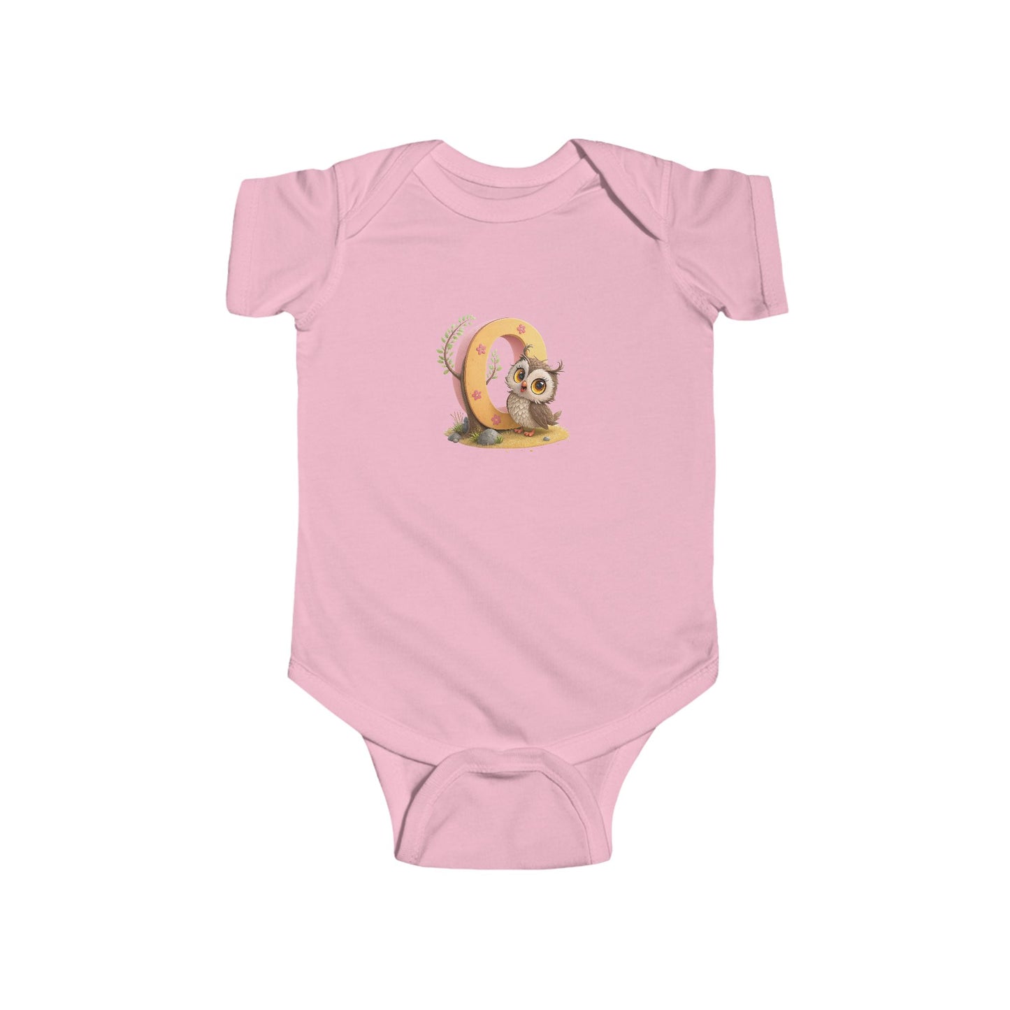 Cute Animal Themed Infant Bodysuit Letter O, Adorable Baby Outfit, Birthday Gift, Baby Shower Present, Newborn Clothes, Holiday Gift