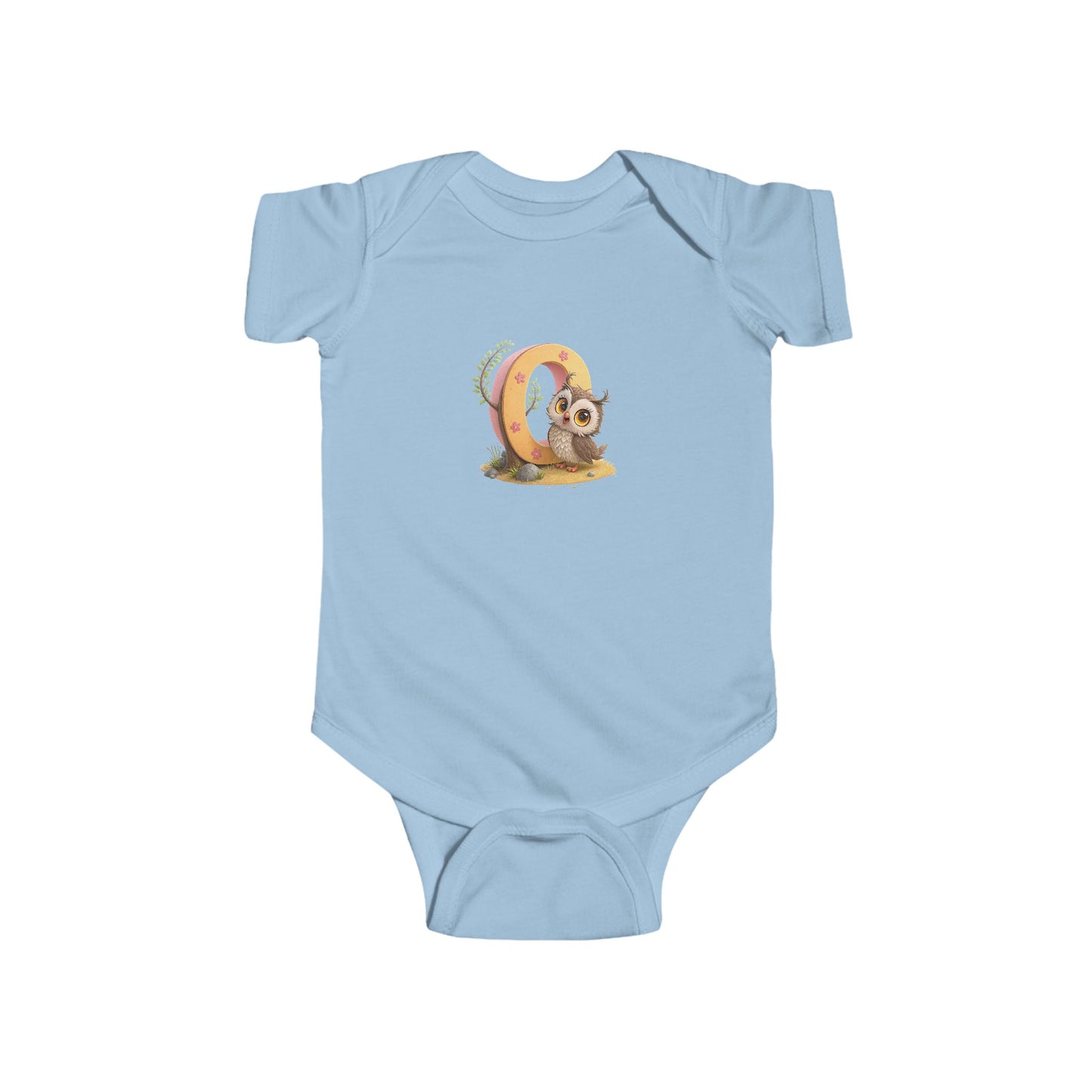 Cute Animal Themed Infant Bodysuit Letter O, Adorable Baby Outfit, Birthday Gift, Baby Shower Present, Newborn Clothes, Holiday Gift