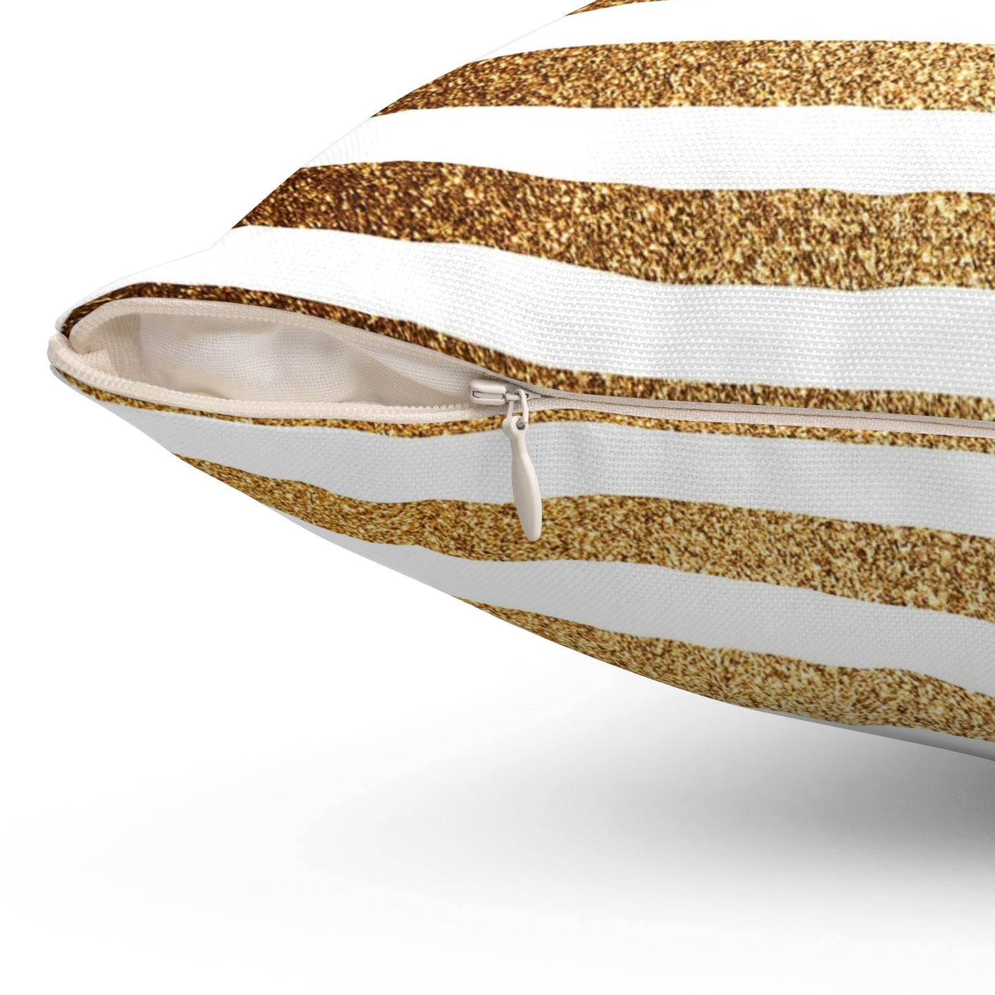 Golden Stripes Decorative Pillow, Modern Home Decor, Cozy Living Room Cushion, Throw Pillow for Bed, Gift for Housewarming