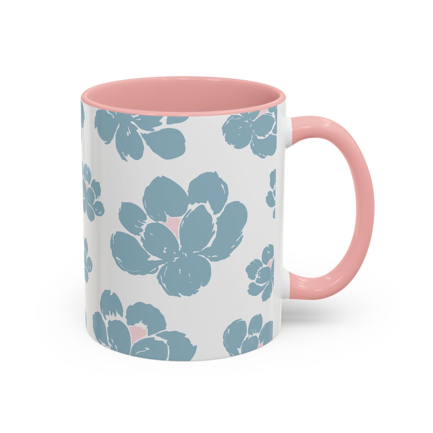 Floral Accent Coffee Mug - Elegant Drinkware, Perfect Gift for Her, Home Decor, Mother's Day, Birthday, Coffee Lovers