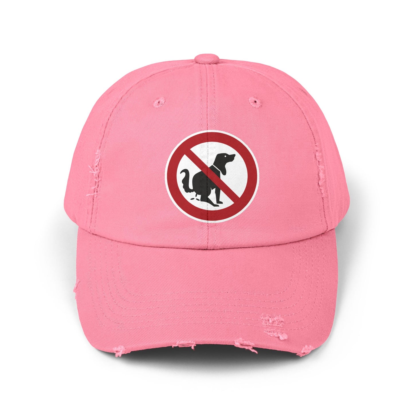 Unisex Distressed Cap with No Dogs Allowed Design | Casual Wear, Dog Owners Gift, Trendy Cap for Pet Lovers, Outdoor Style
